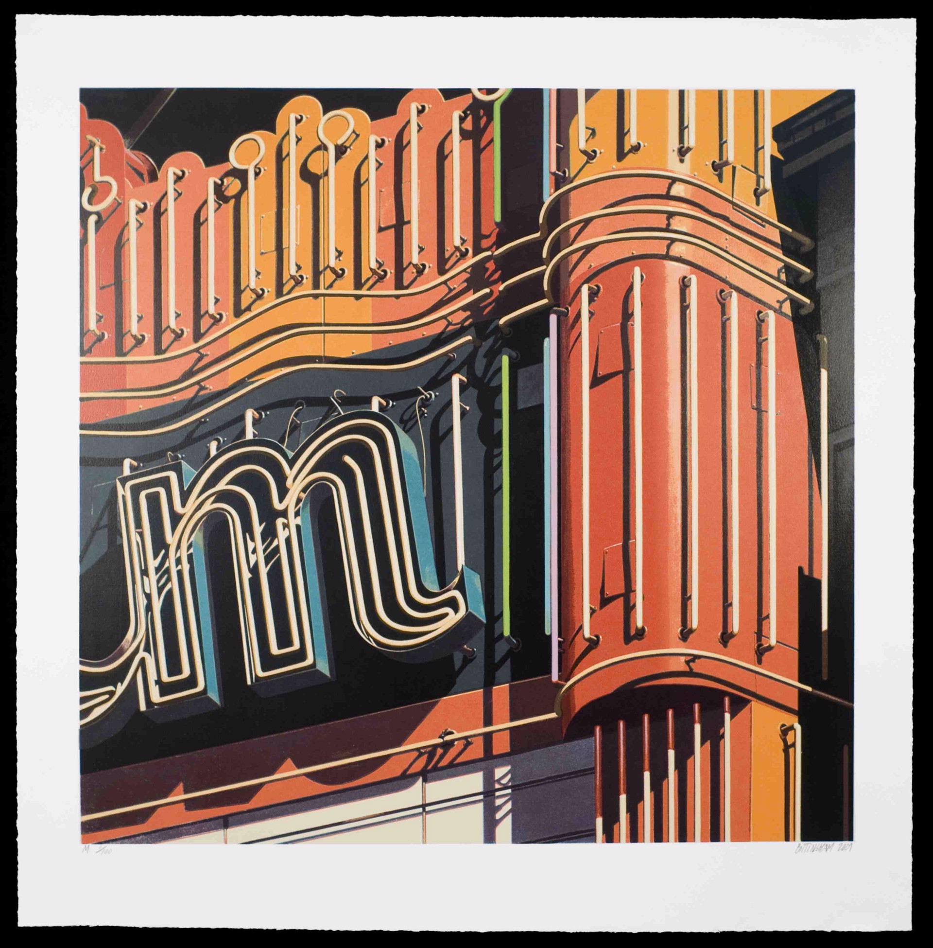 M (from American Signs portfolio) by Robert Cottingham