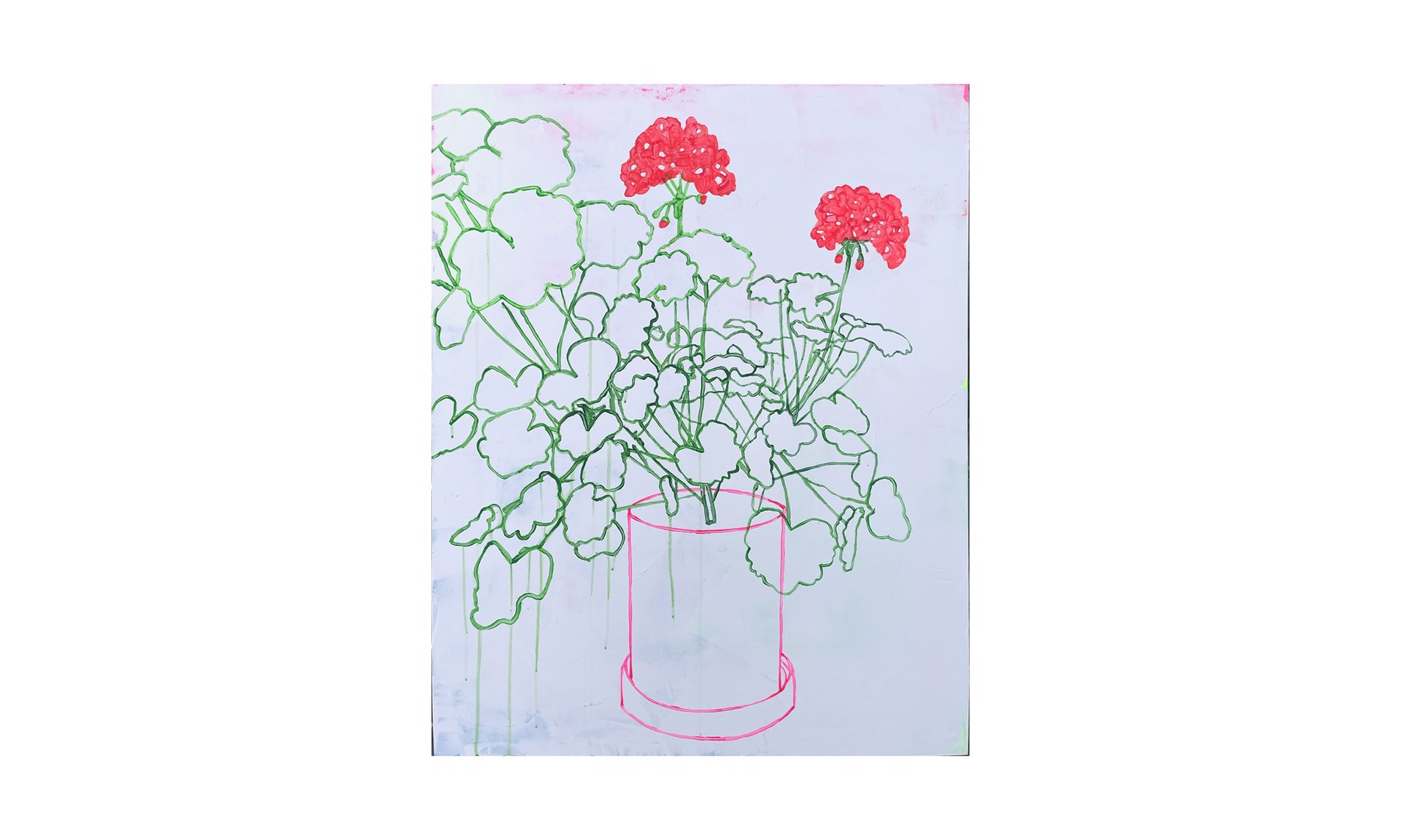 Geraniums in Pink Pot by SHELLY KLEIN