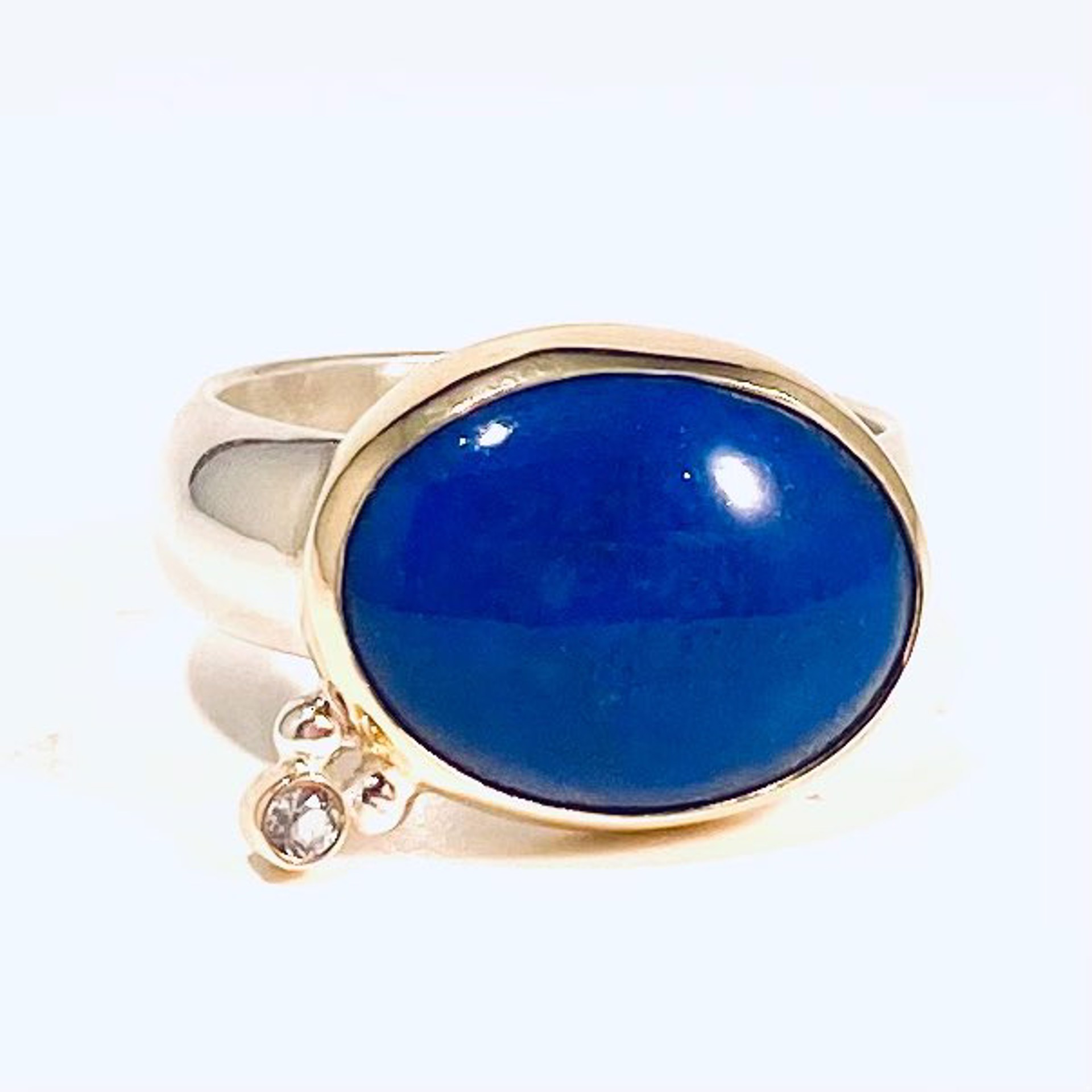 BU22-27 Lapis Lazuli Blue Topaz Ring sz 8 by Barbara Umbel