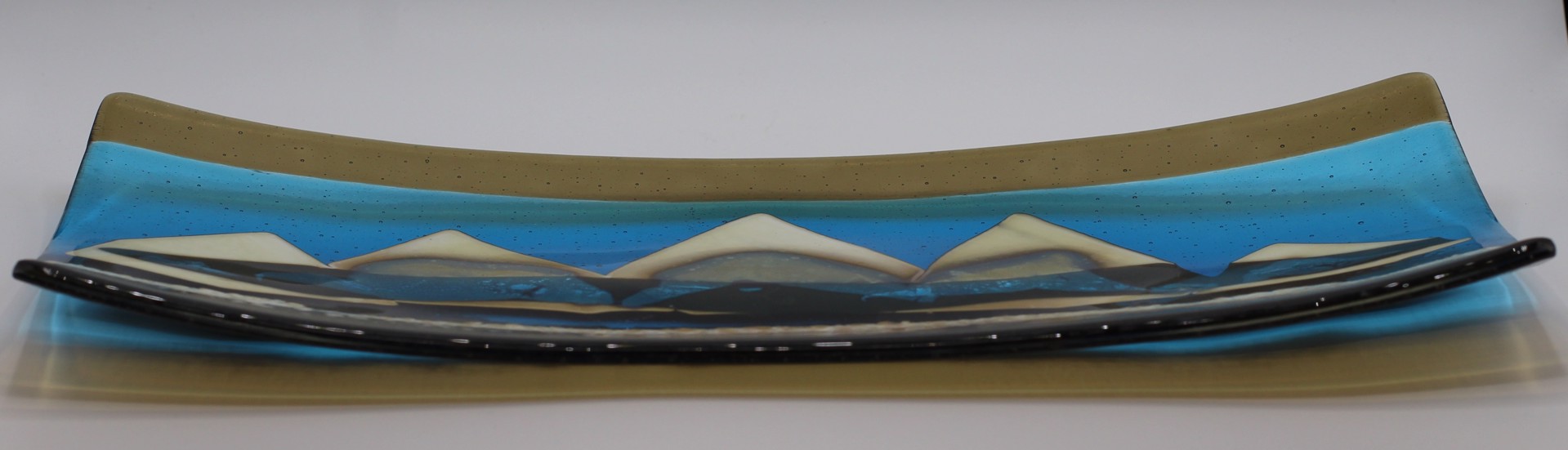 Mountain Scape Plate (7x15) by Kathy Burk