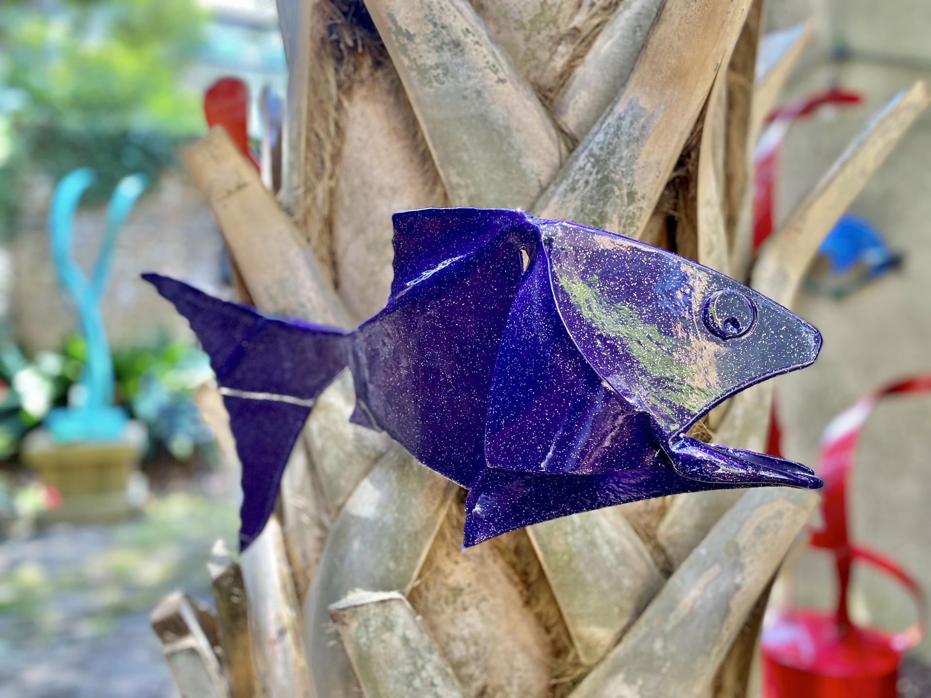 SK23- 4 Purple Triangle Fish by Stephen Kishel