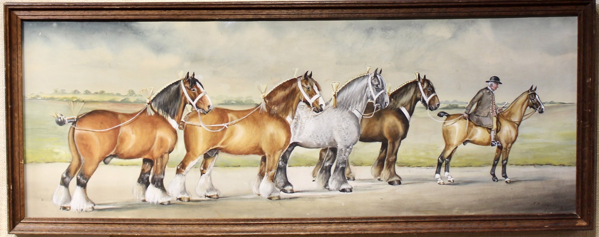 SHIRE HORSES (a pair) by William Henry Standing