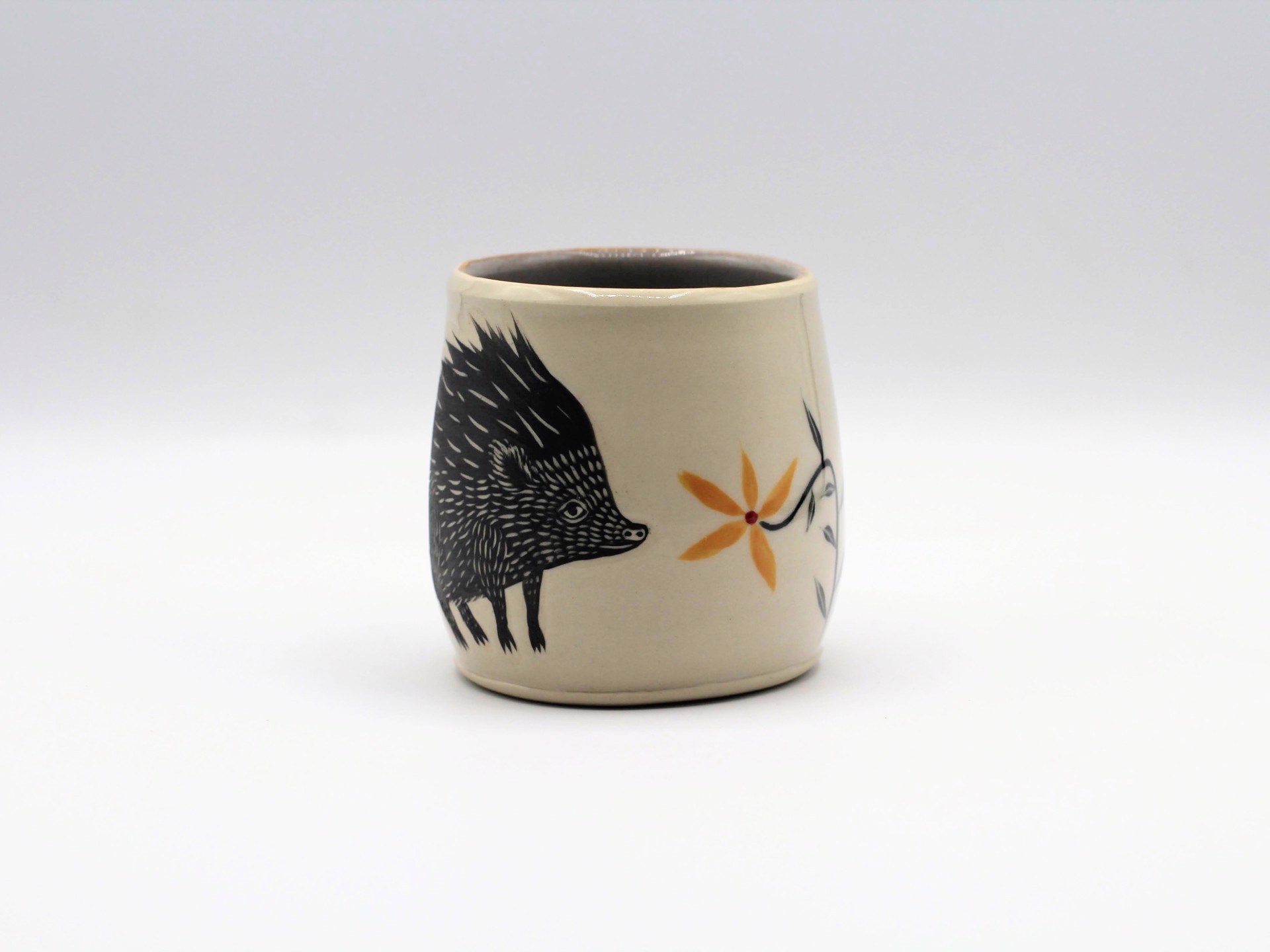 Hedgehog and Flower Mug by Christine Sutton