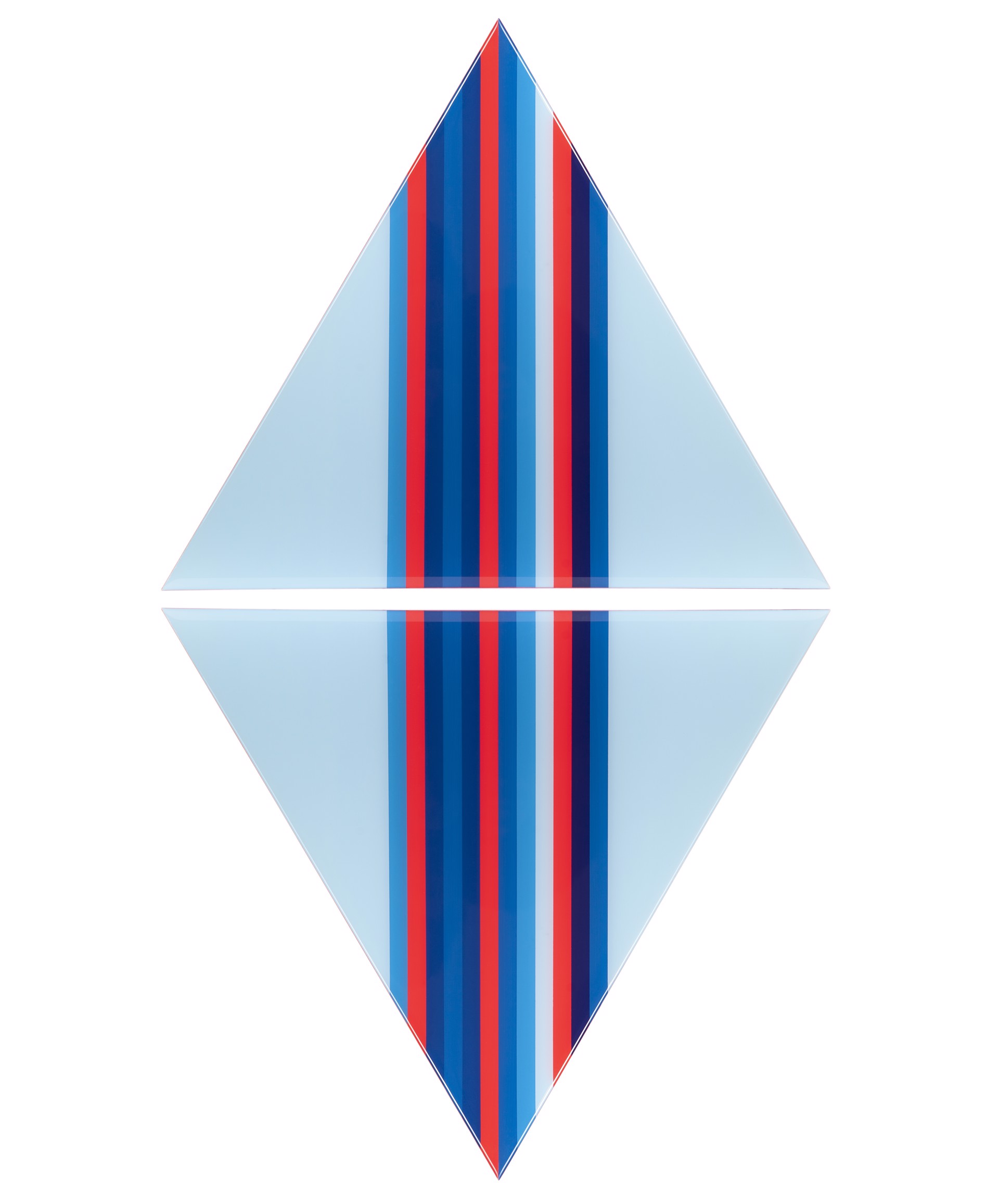 Light Blue & Fluro Pink Triangle Diptych by Jarrad Tacon-Heaslip