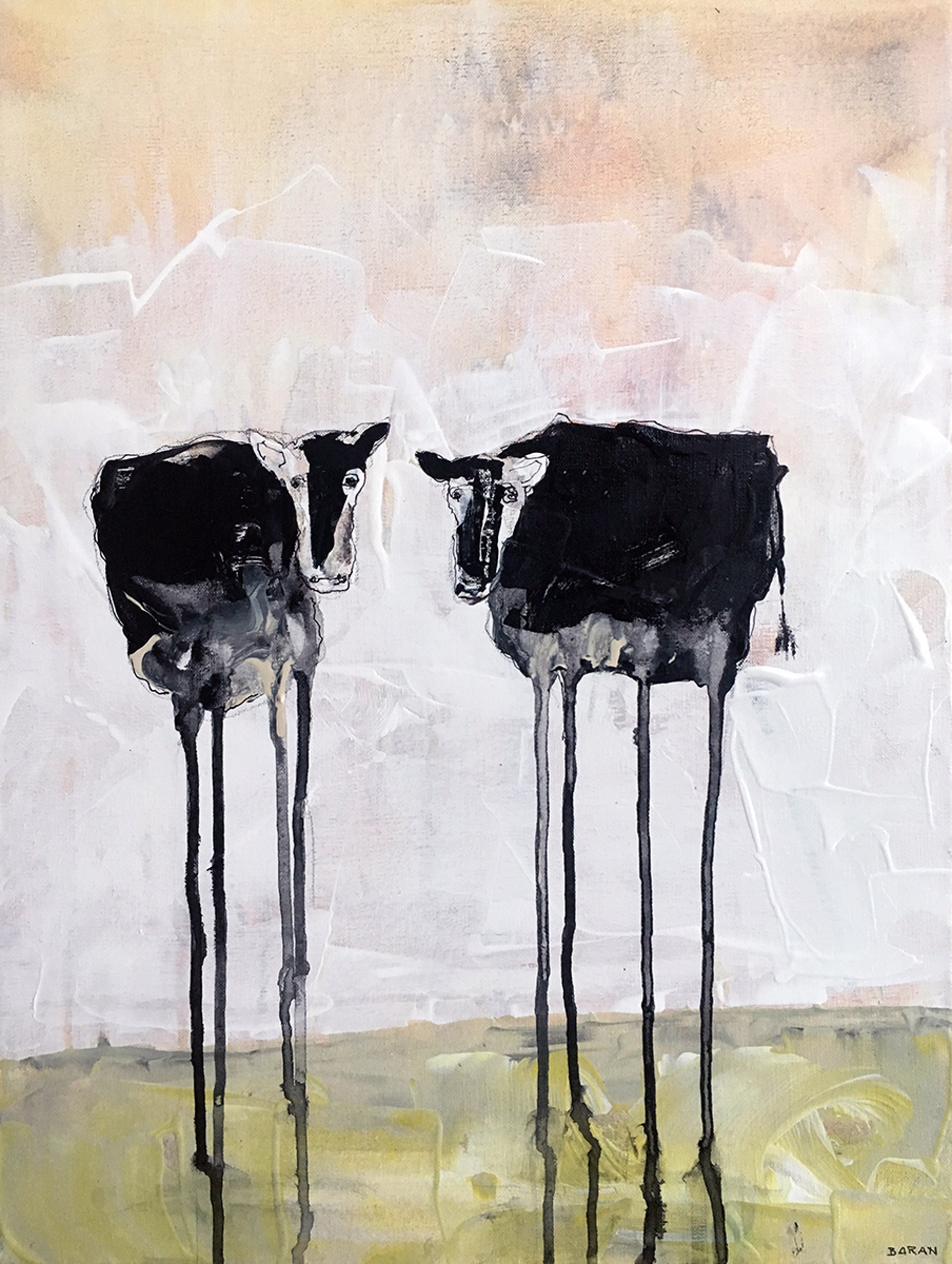 Whimsical Cow Pair by John Baran