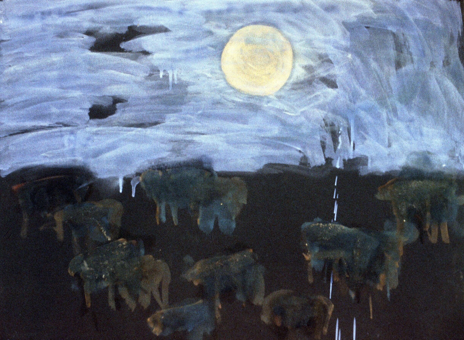 Big Moon Angus Drawing #1 by Theodore Waddell