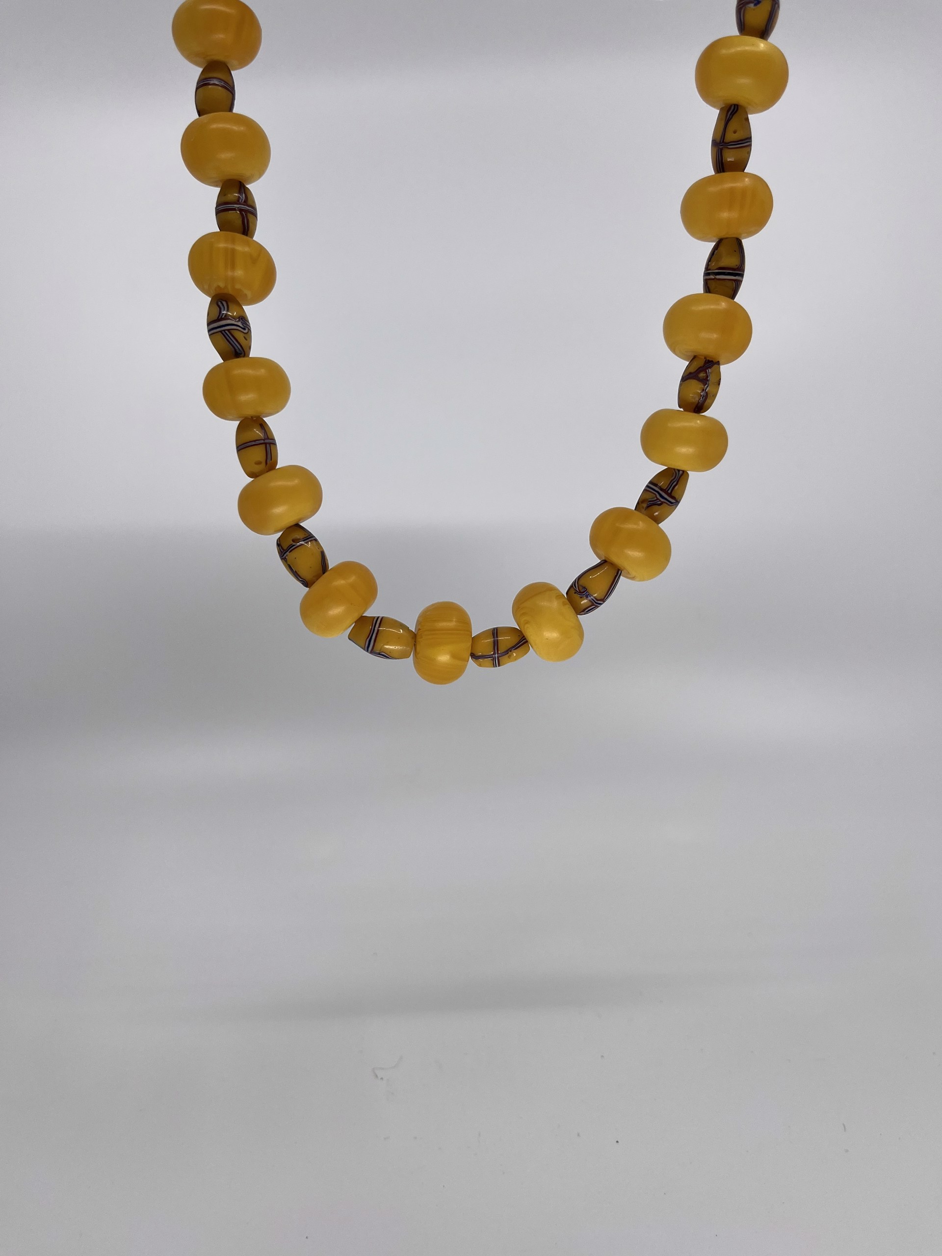 9155 African Batik Bone and Yellow Resin by Gina Caruso