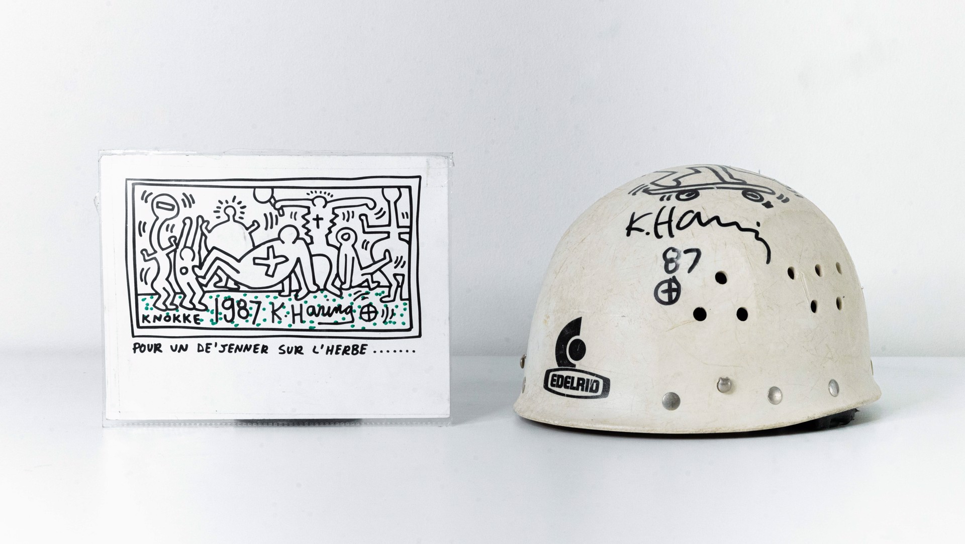 Untitled (Helmet and Invitation) by Keith Haring