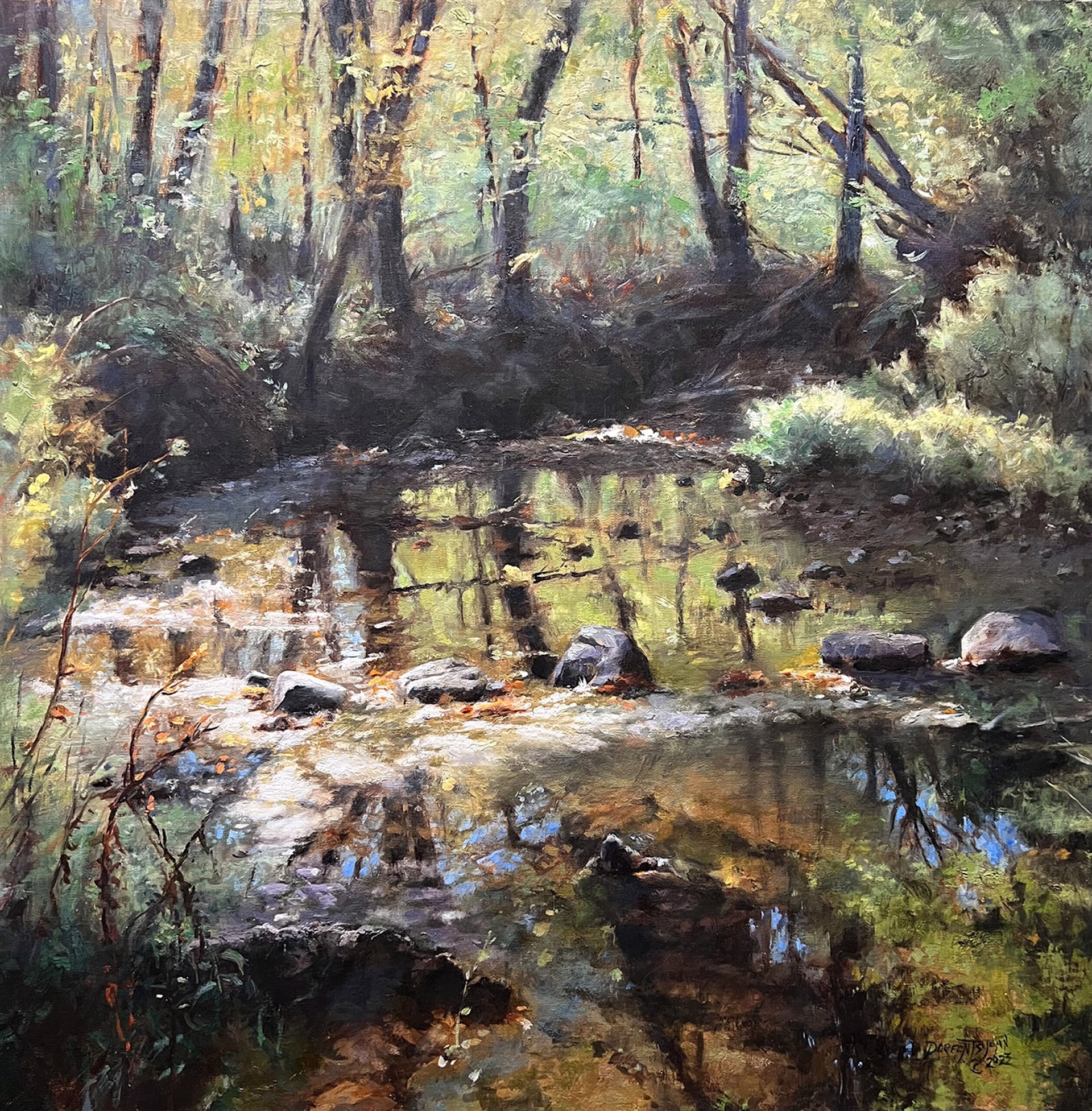 Doreen St. John "Reflections in the Forest" by Oil Painters of America