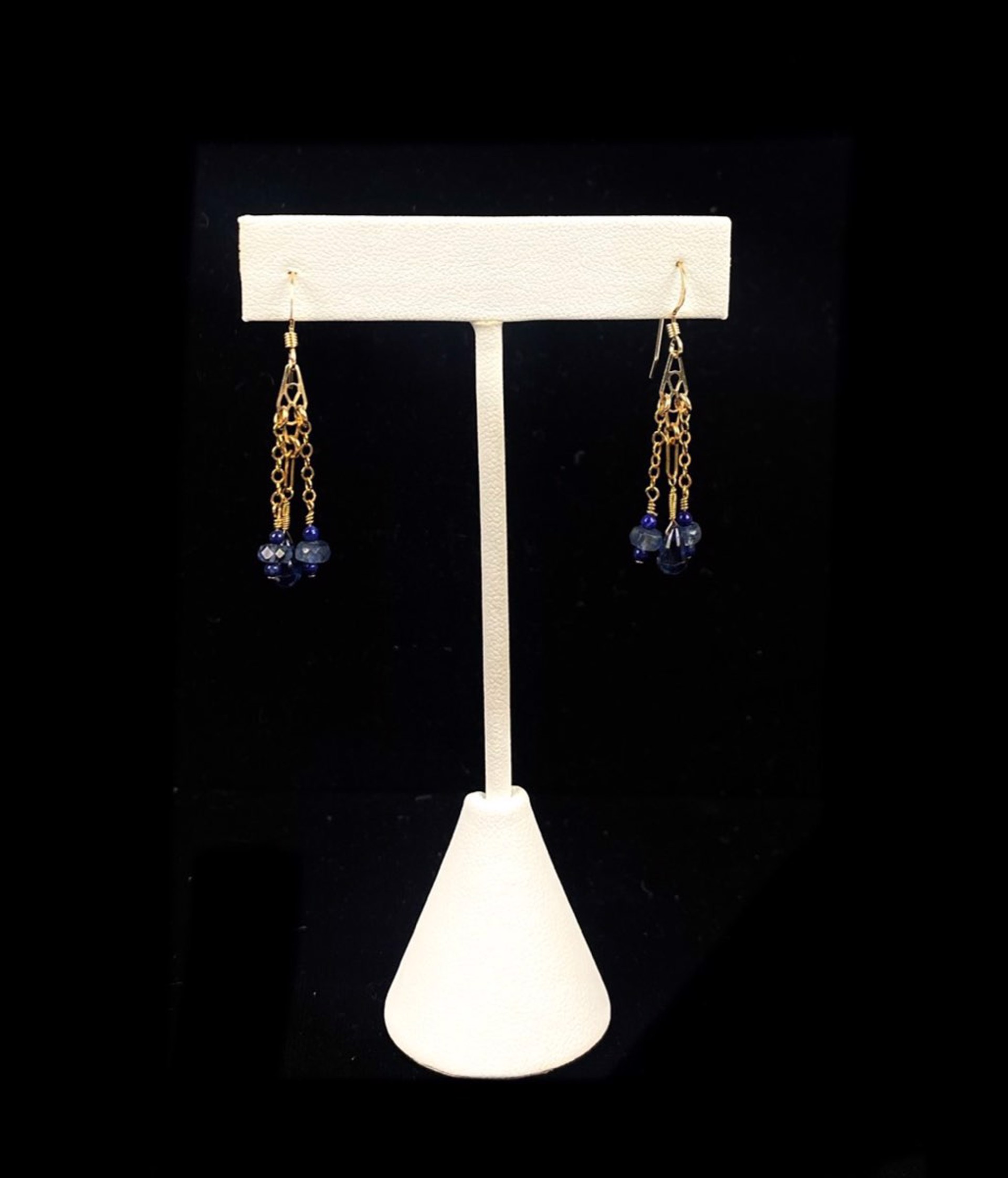 Kyanite and Lapis 14K Chandelier Earrings by Lisa Kelley