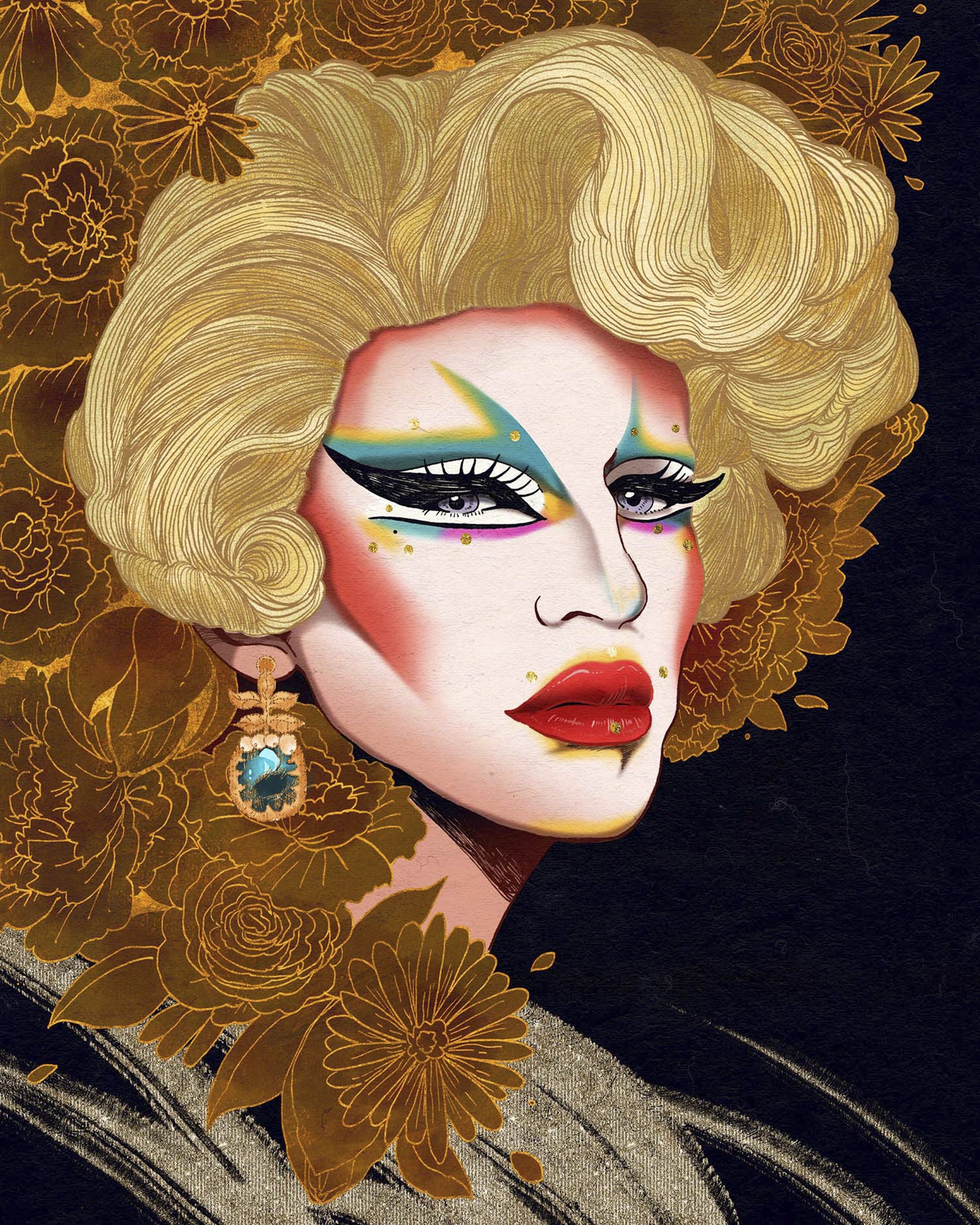 Drag Queen Portrait Series - Aquaria - by Yidan Niu