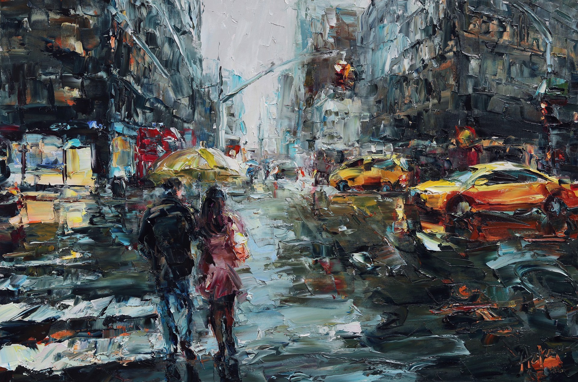 Walking in the Rain (SOLD) by LYUDMILA AGRICH