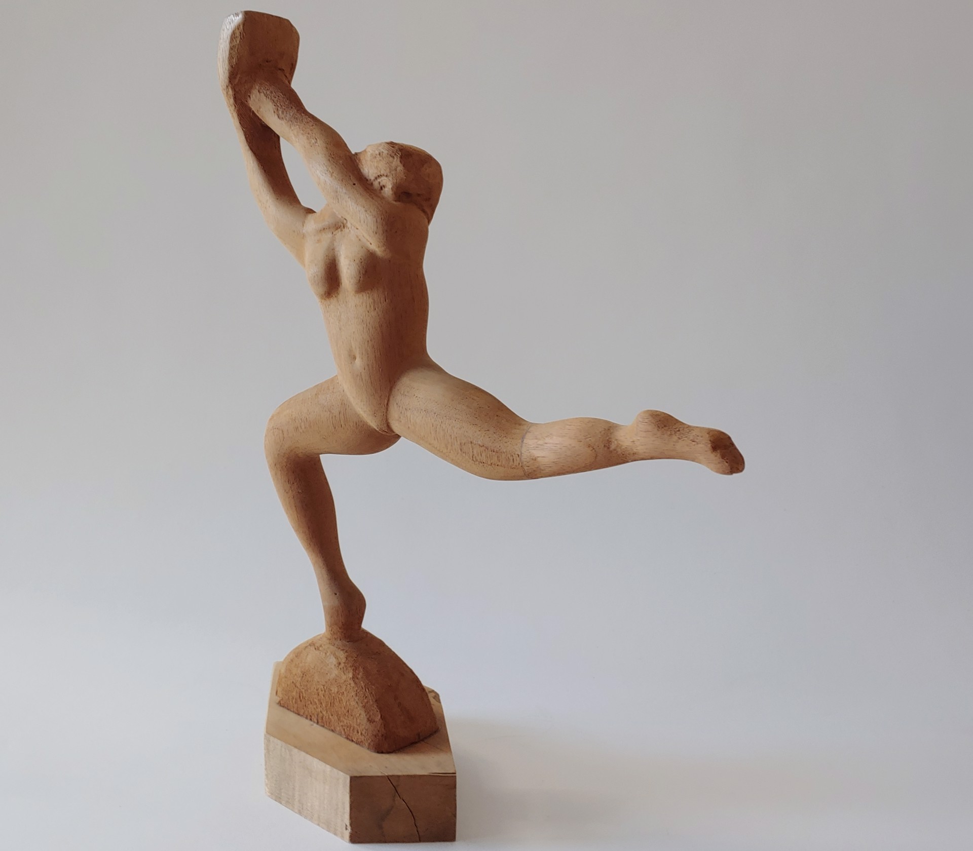 Unfinished Dancer - Wood Sculpture by David Amdur