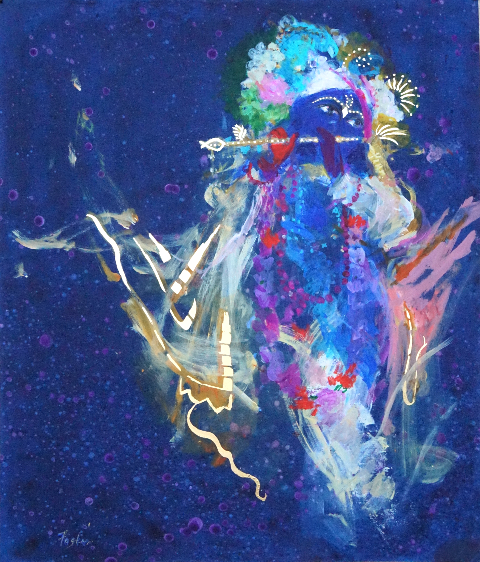 Krishna's Golden Flute 2 by Gail Foster