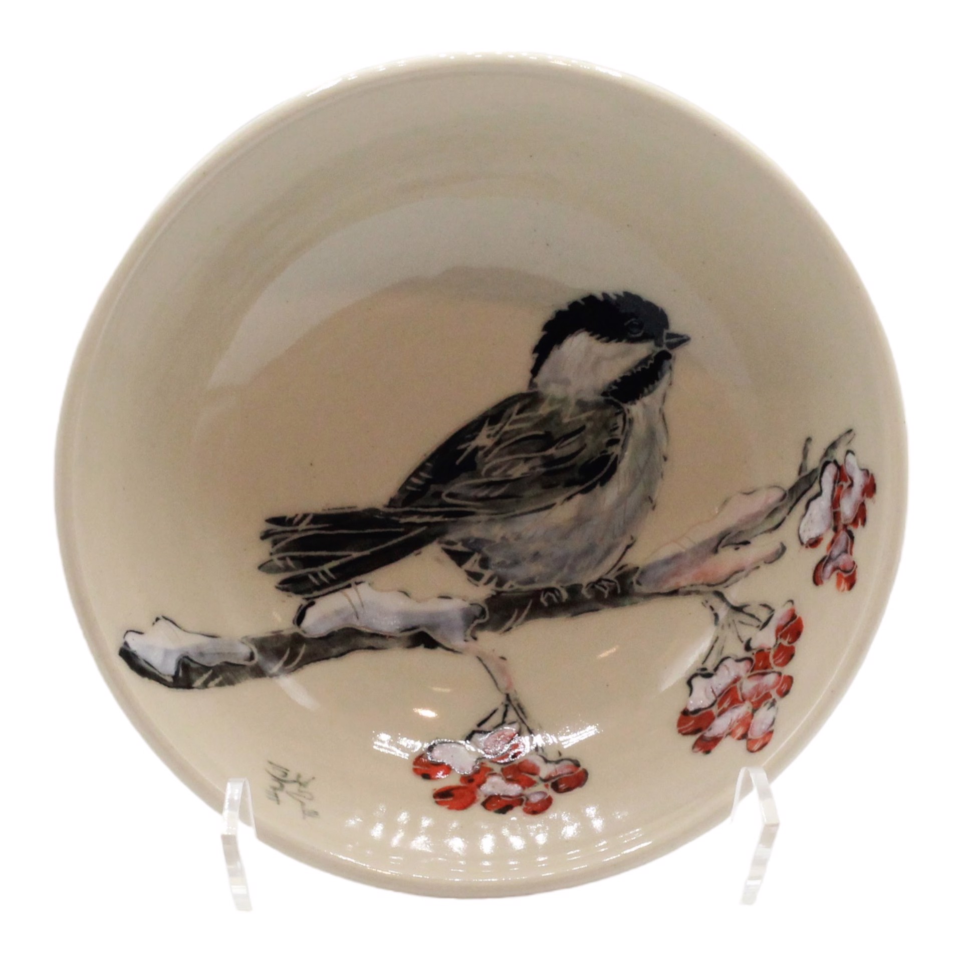 Small Chickadee Bowl by Kim Filiaggi