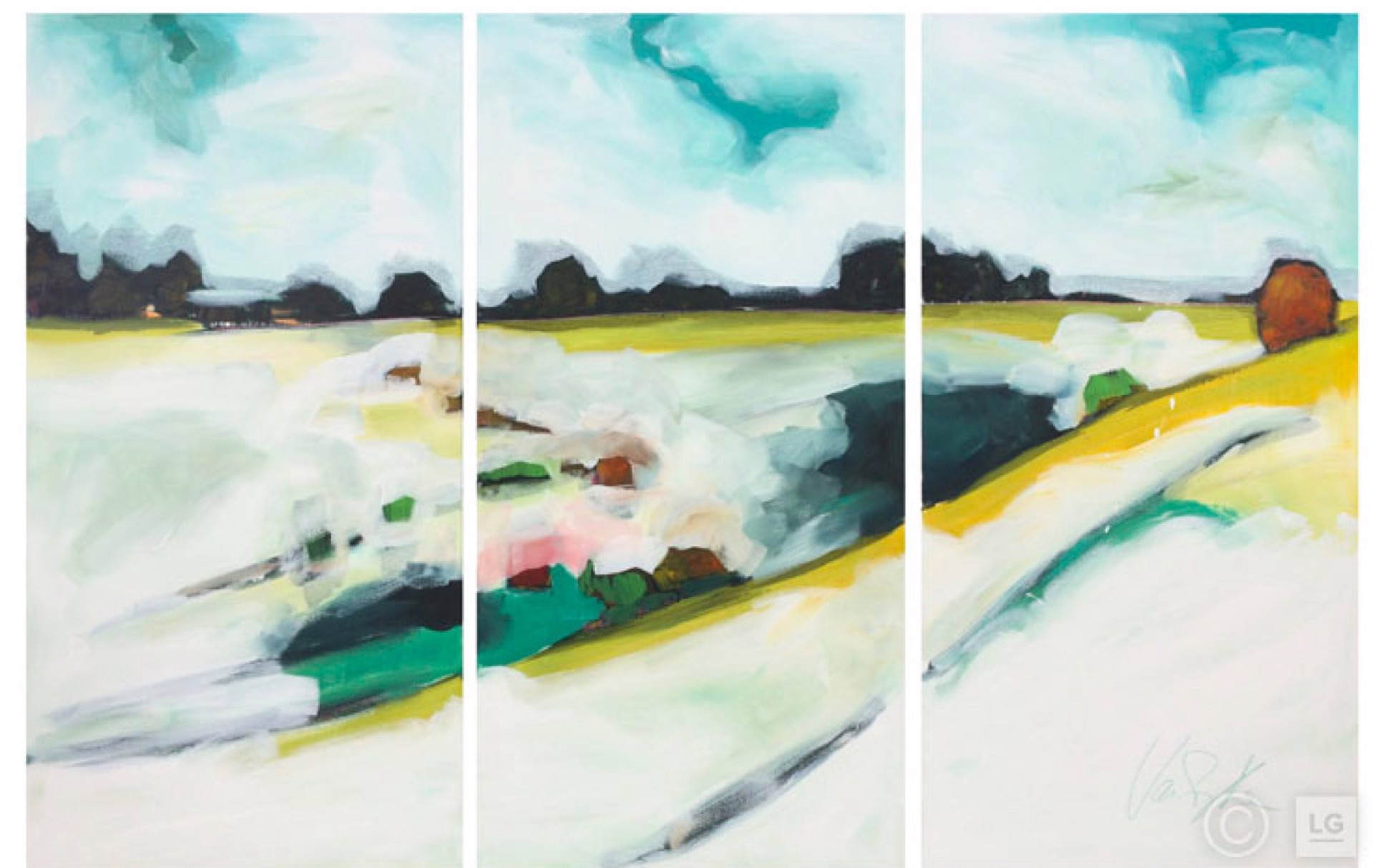 Pennsylvania Fields Triptych by Rachael Van Dyke
