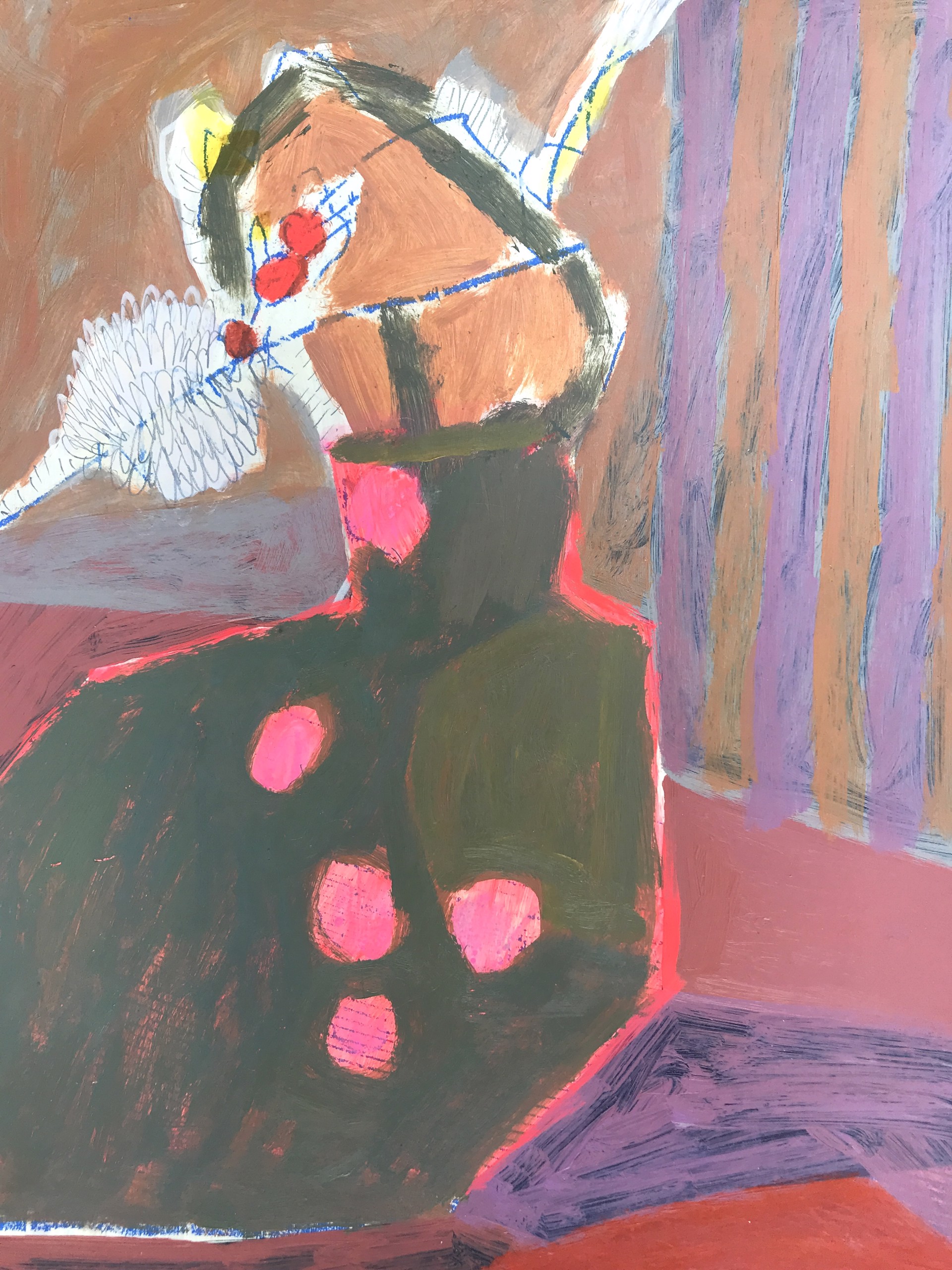 Flowers in Green Vase by Rachael Van Dyke