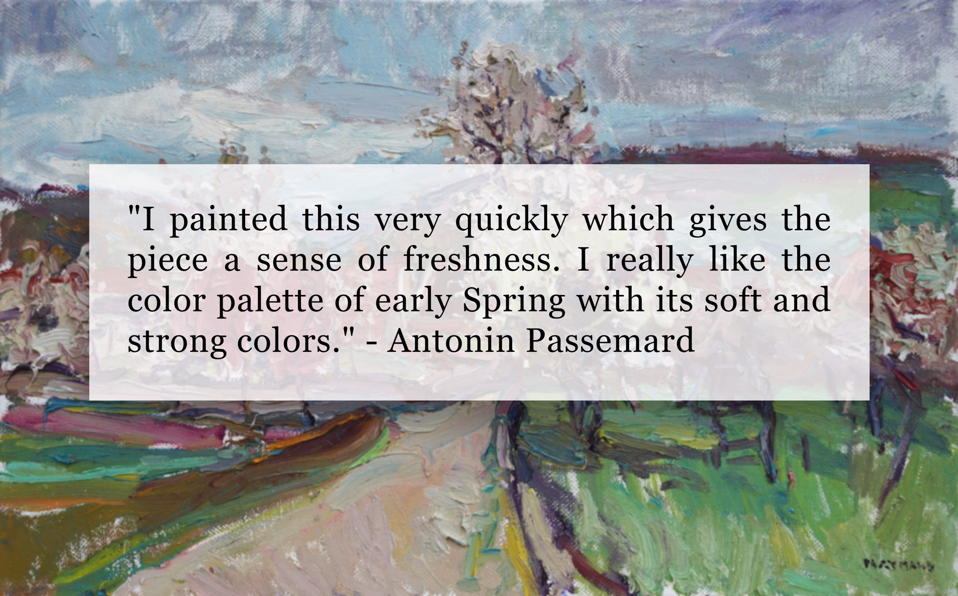 "Spring in the Village" original oil painting by Antonin Passemard
