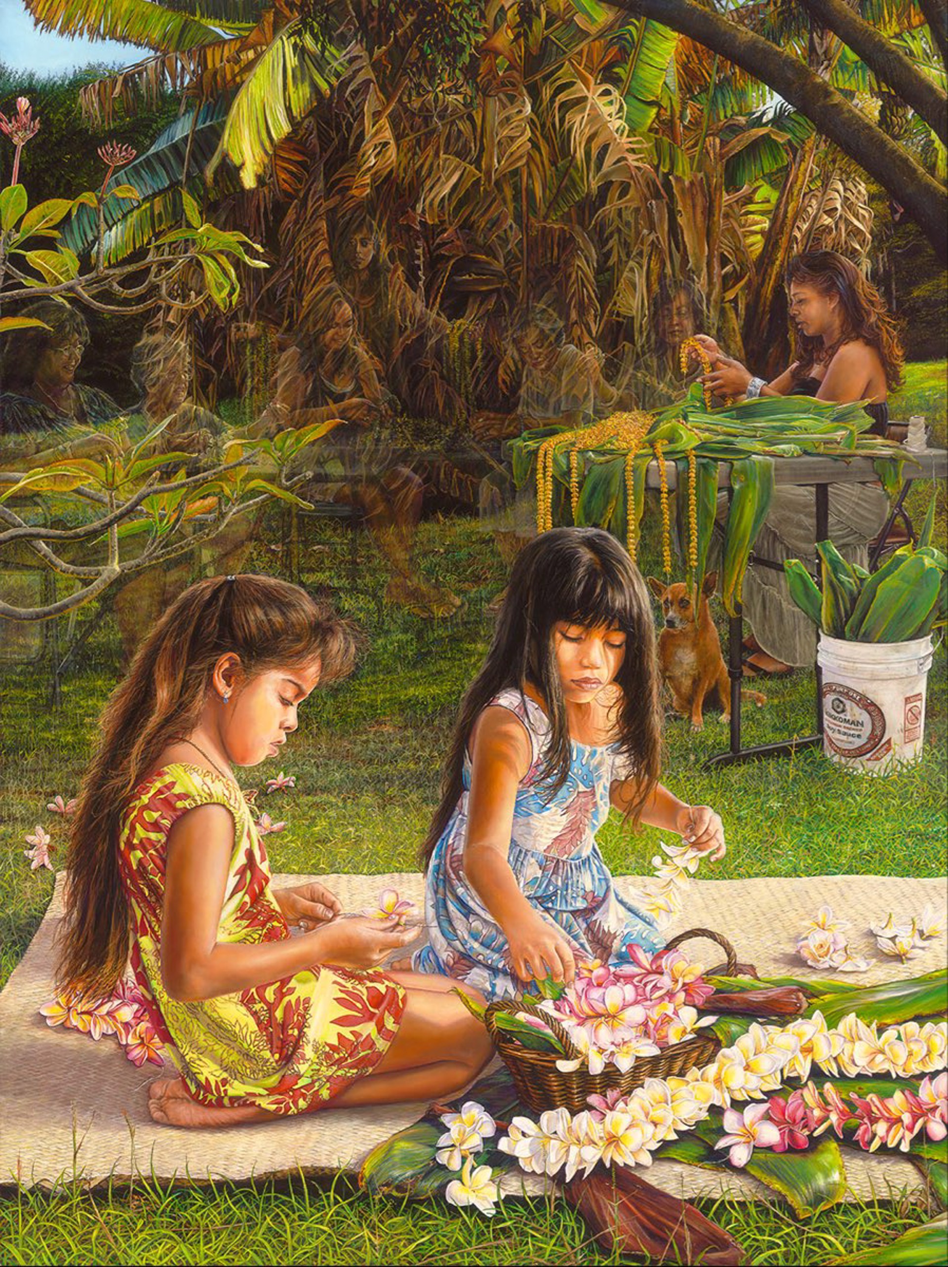 A Circle of Lei Makers by Leohone