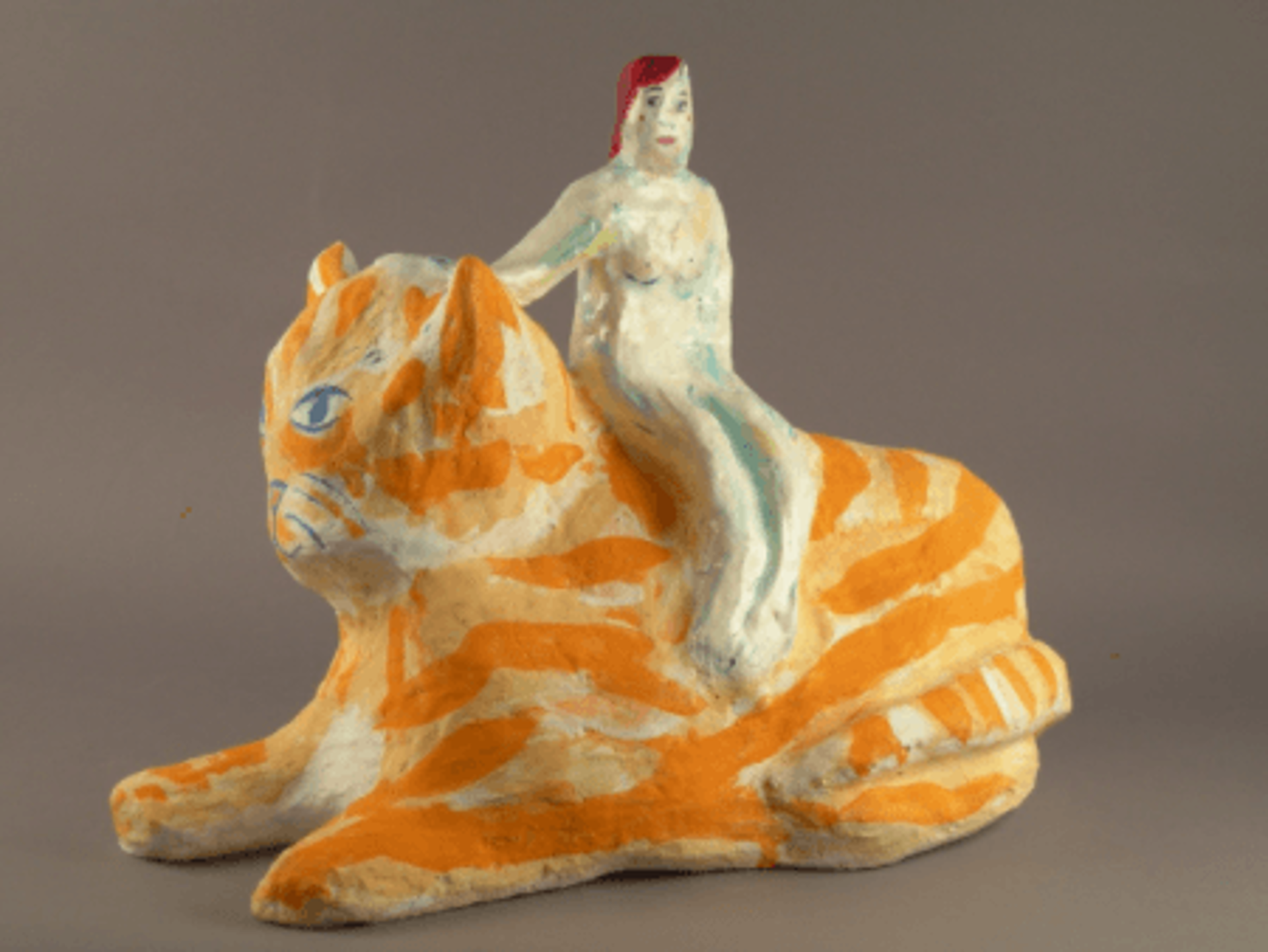 Woman Sitting on Cat by Linda Smith