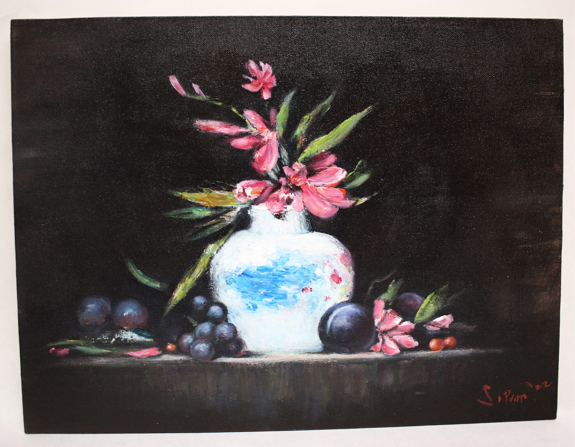Pink Petal with Plums by S. Prim