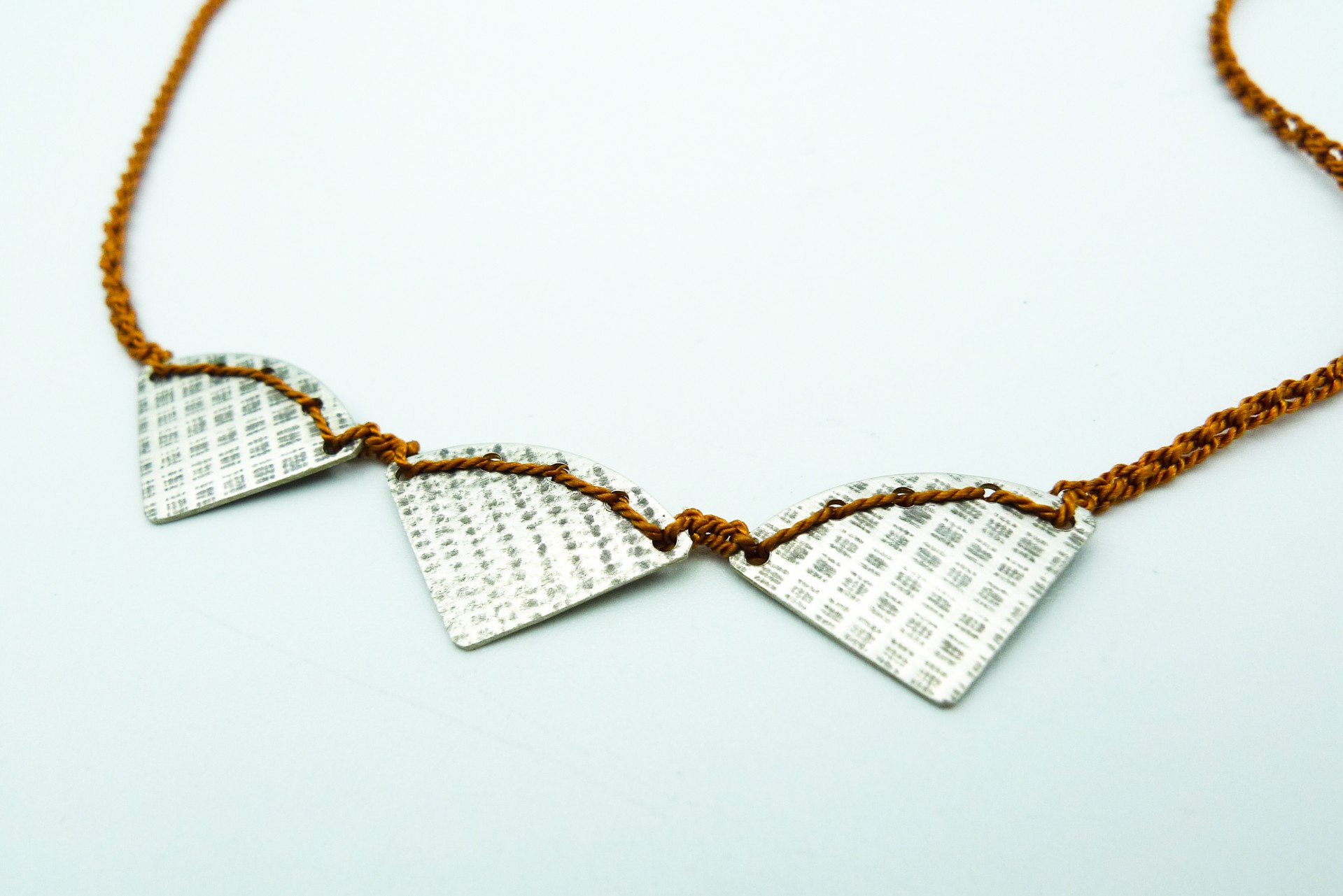Necklace with Copper Colored Silk Thread by Erica Schlueter