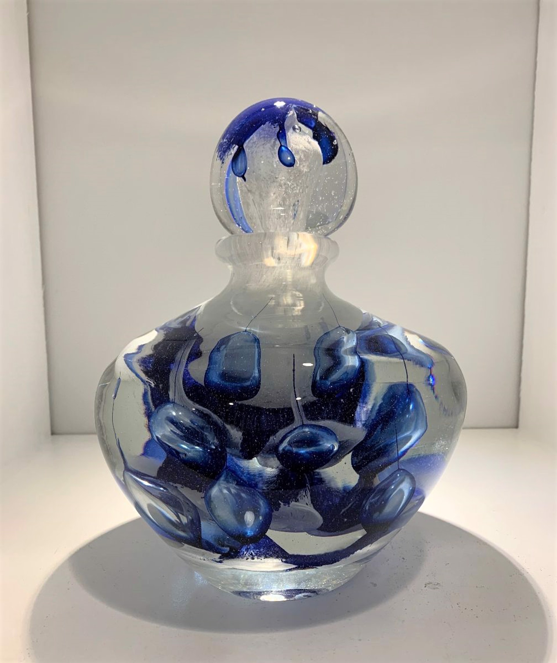 Blue and White Bottle Short by Jean Cluade Novaro