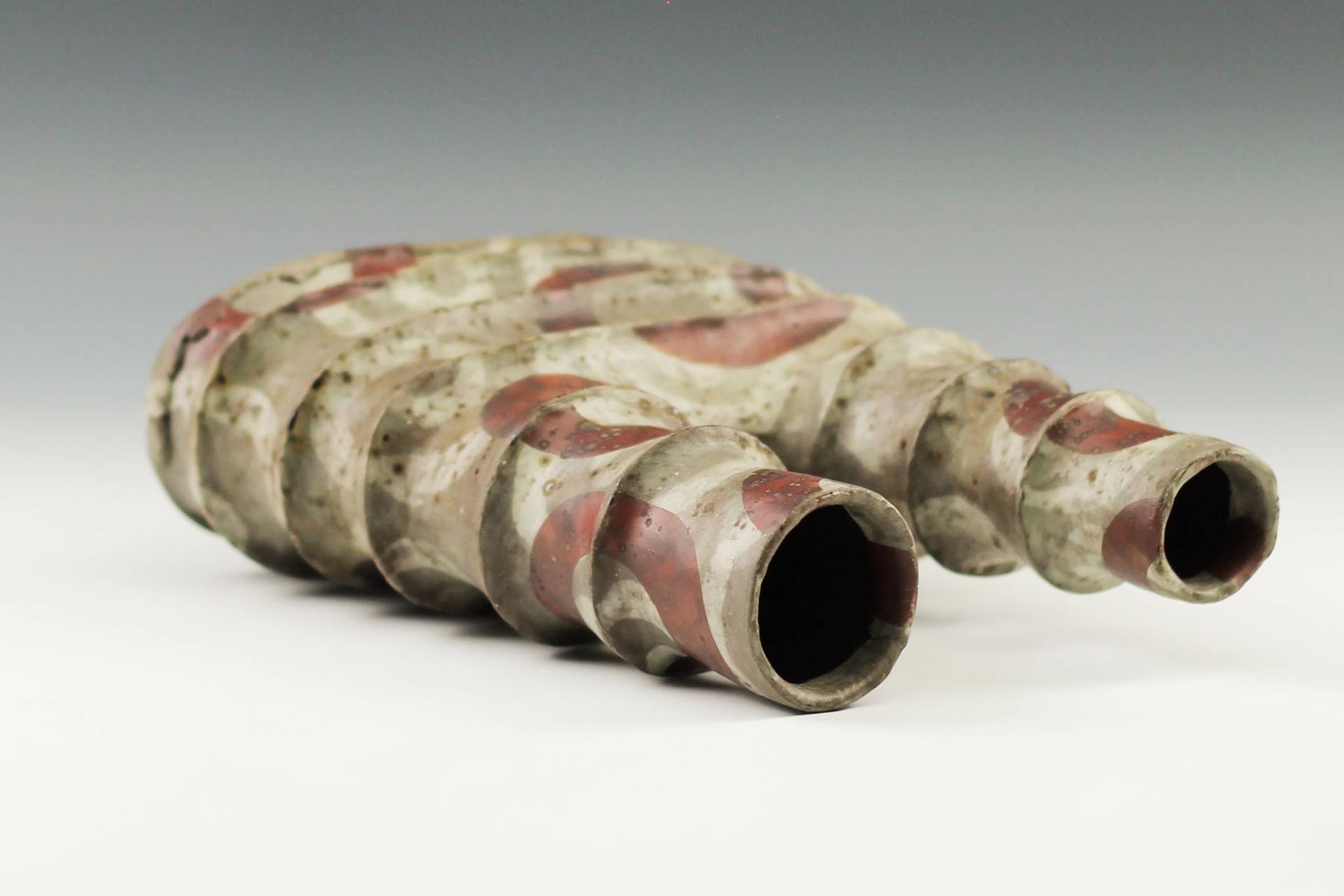 Stone Grey Double Vase by Kate Marotz