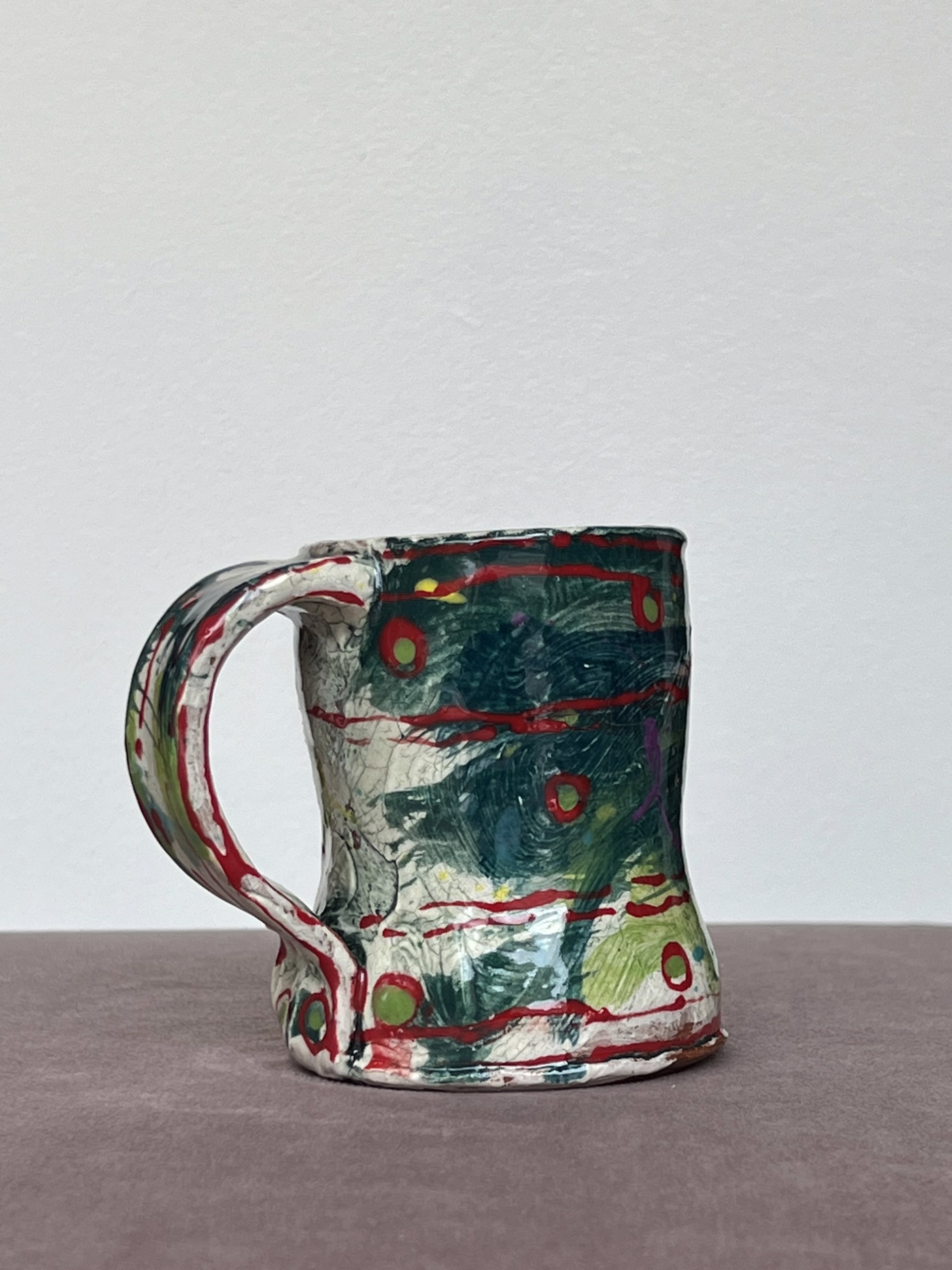 Teal & Red Mug No. 2 by Susan McGilvrey