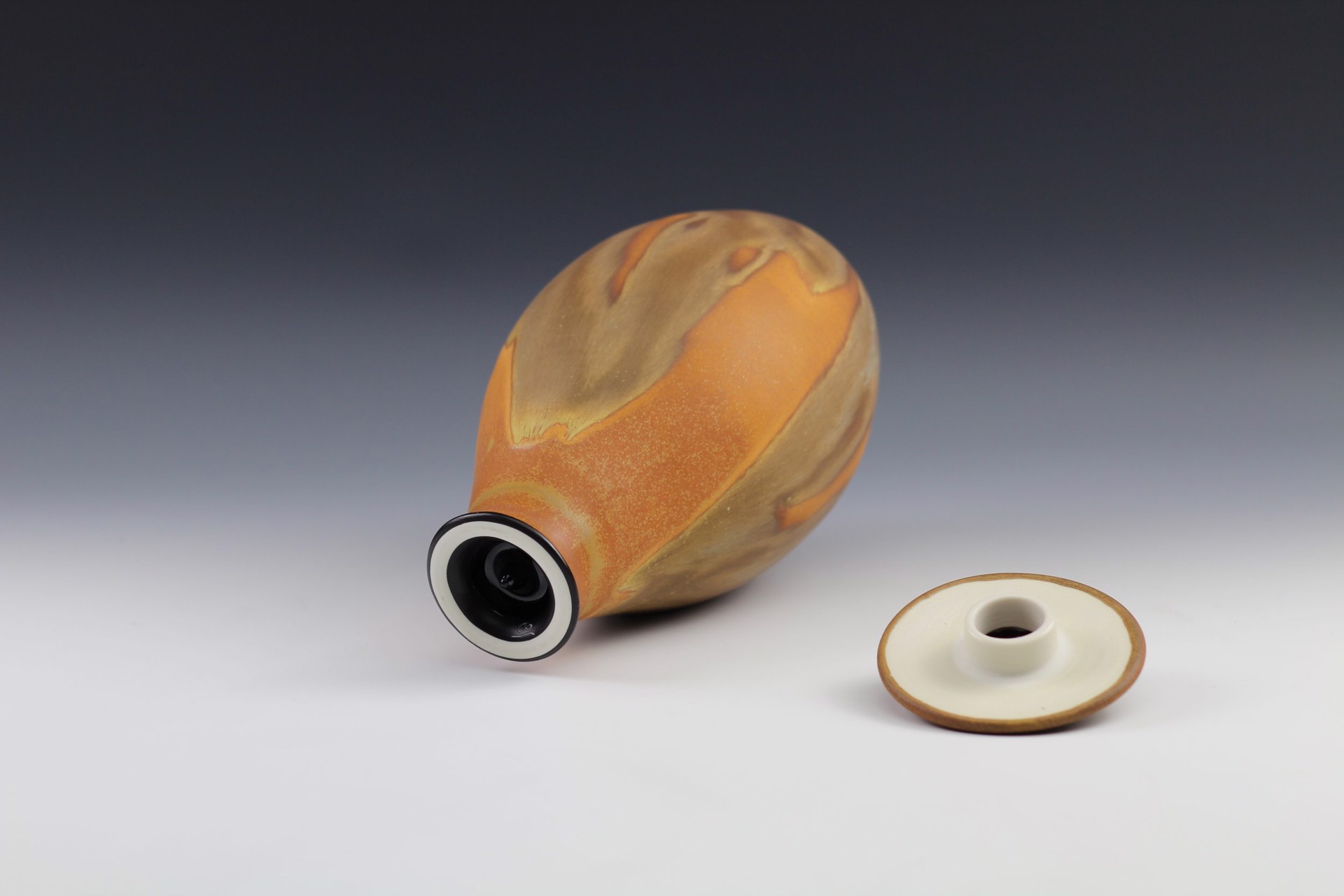 Tan/Burnt Orange Jar by Charlie Olson