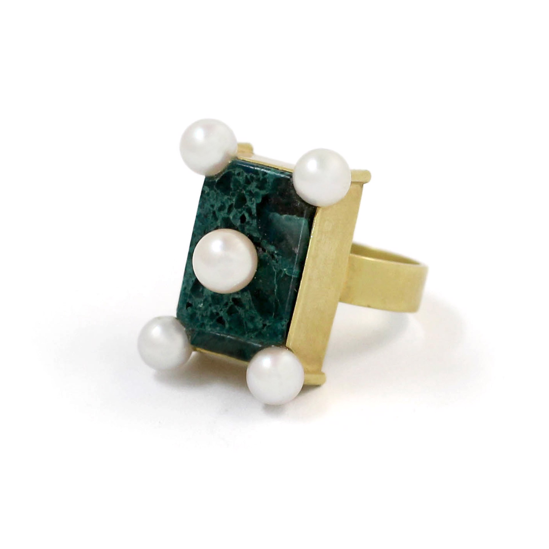 Malachite & Pearl Ring, 1995 by Daniel Kruger