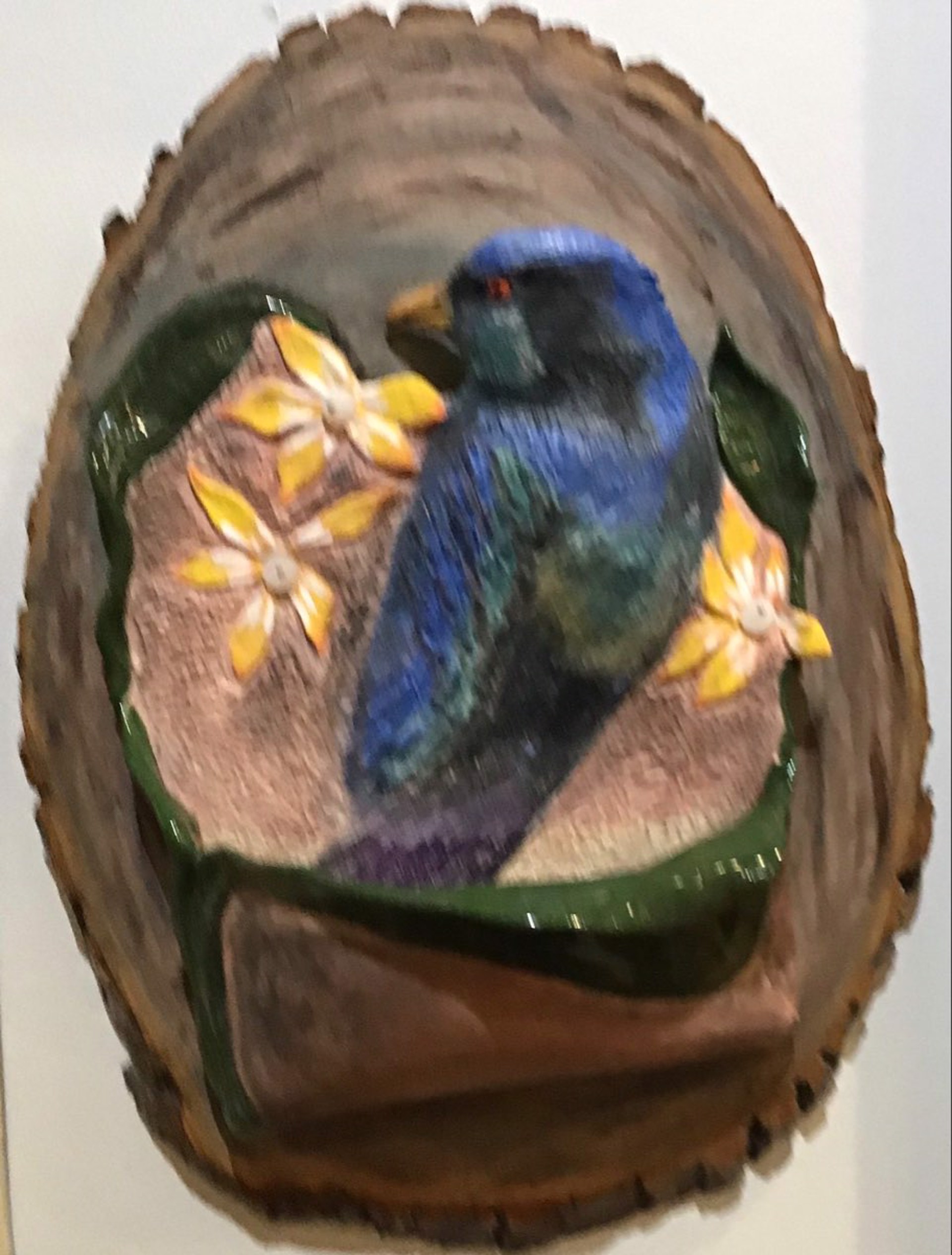 Bird Blue Planter by Nancy Burns