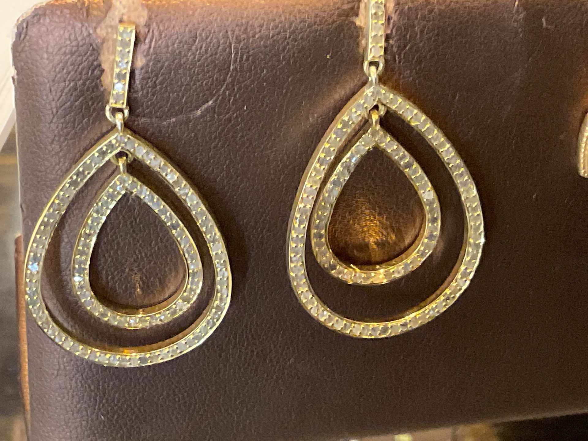 KB-E22 GVML Pave Diamond Double Hoop Earrings by Karen Birchmier