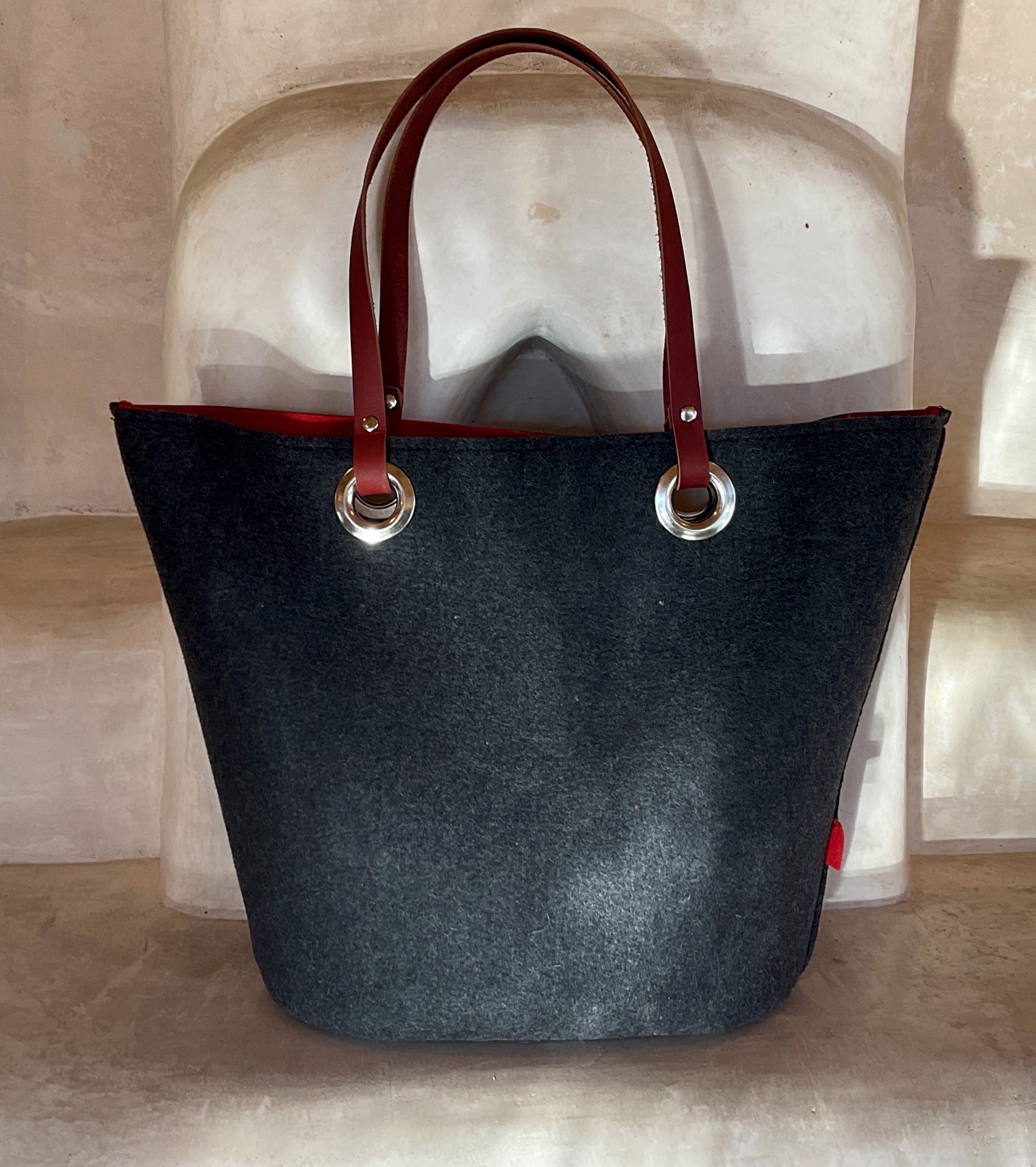 131 Black Merino Wool Handbag by Jill Rounds