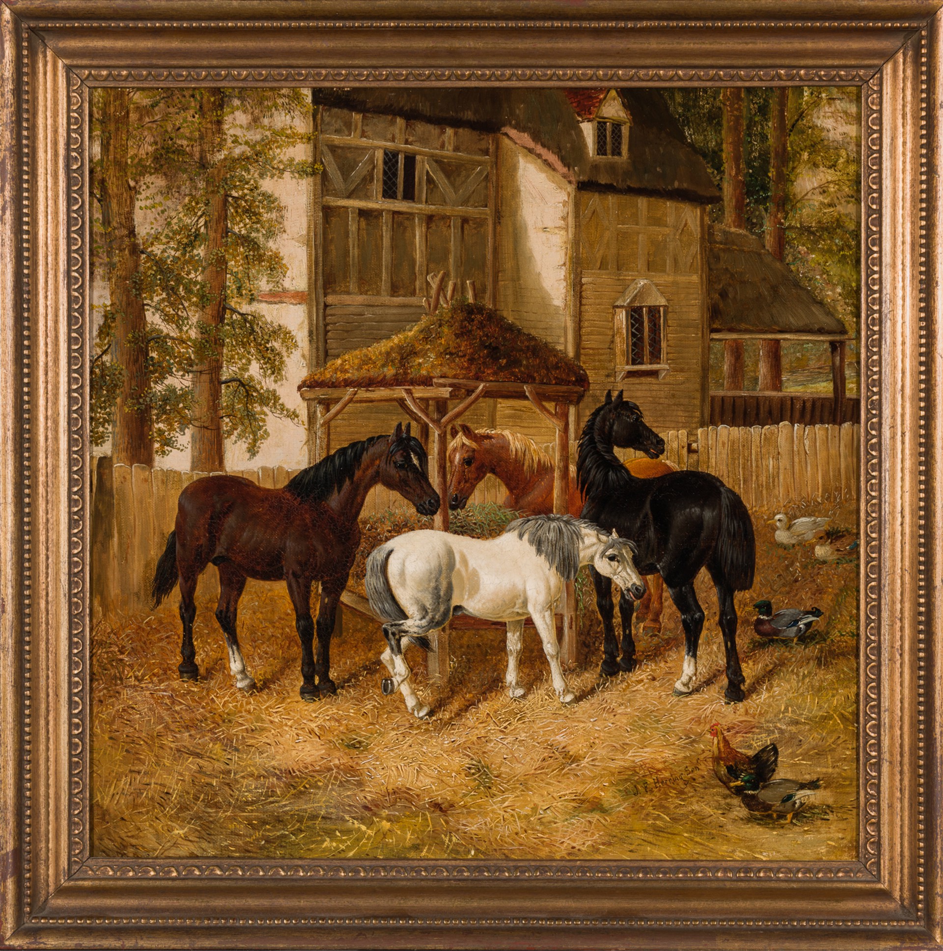 HORSES IN A LANDSCAPE by John Frederick Herring Sr.