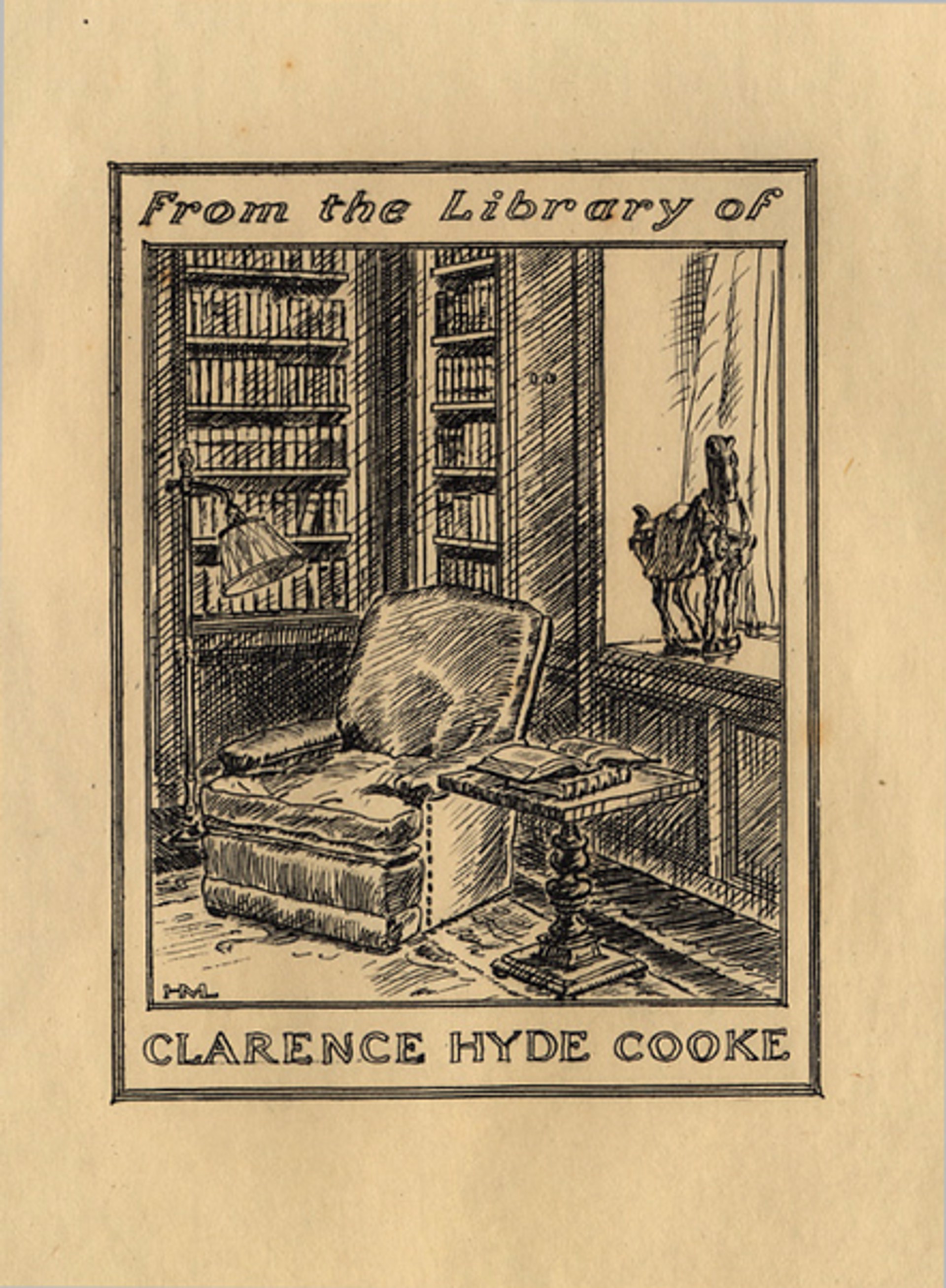 Ex Libris Clarence Cooke by Huc Mazelet Luquiens