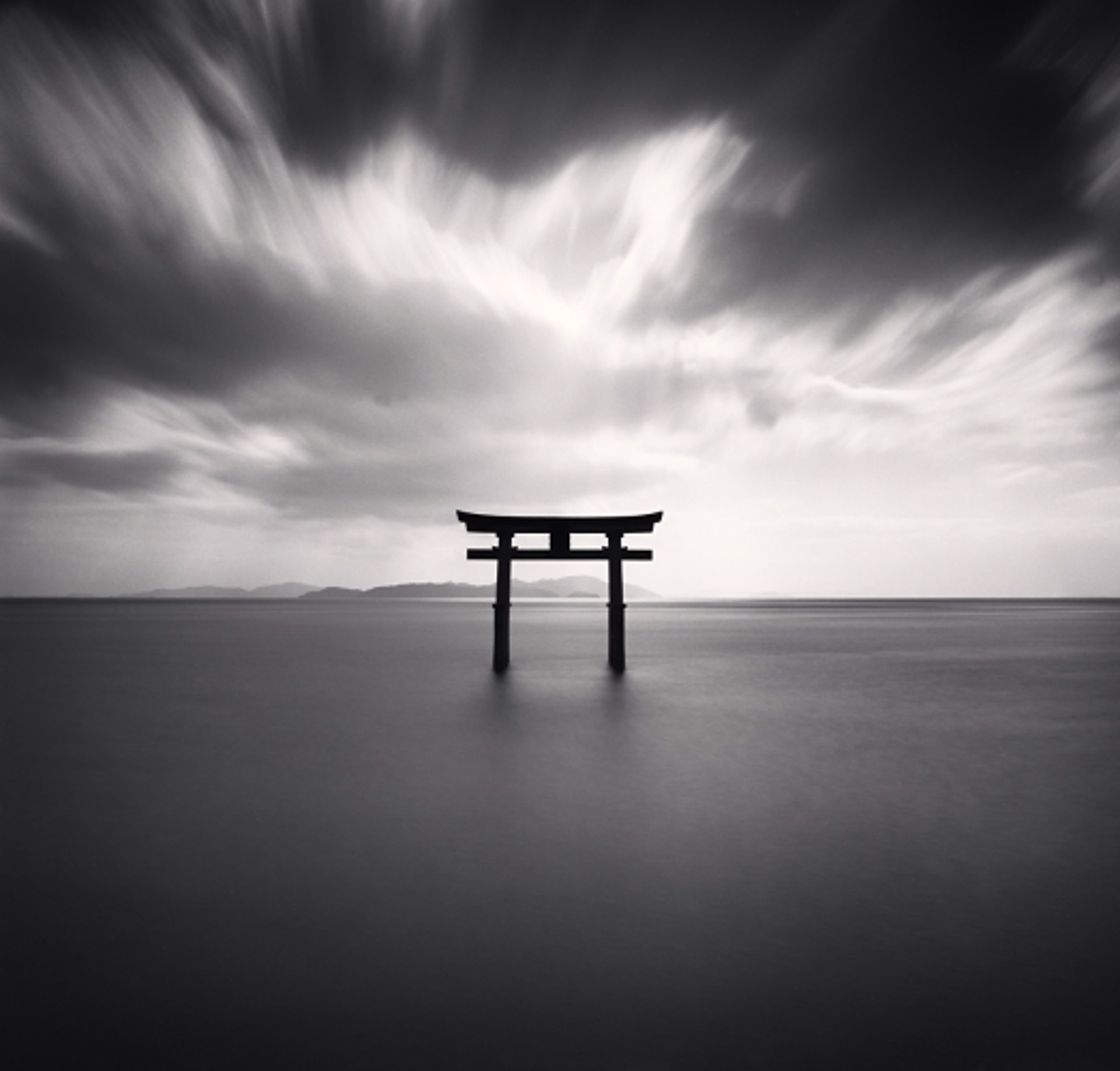Torii, Study 2, Takaishima, Biwa Lake, Honshu, Japan (edition of 45) by Michael Kenna