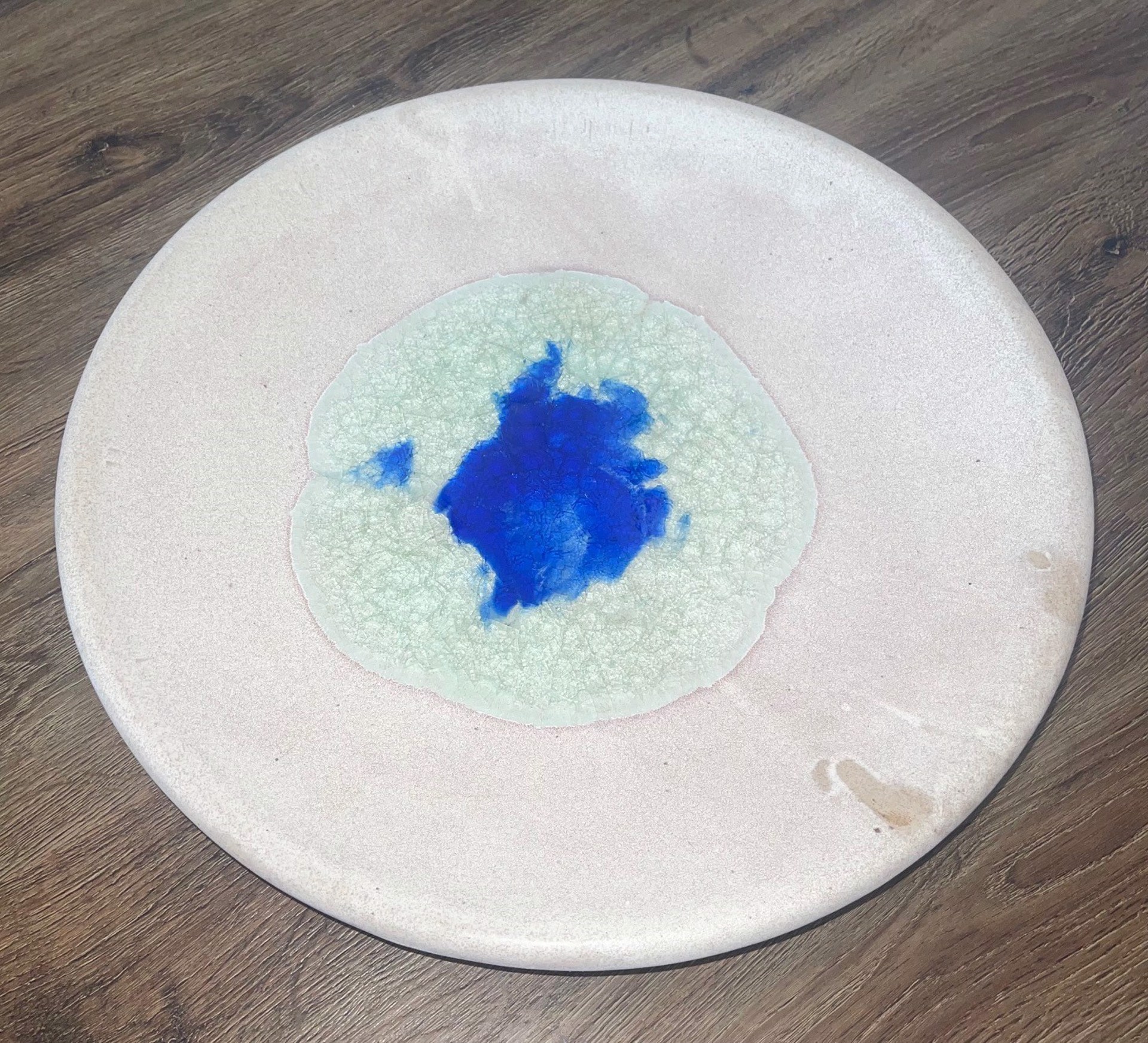 Splash Platter, Cotton with Blue, Turquoise, Green Glass by Satterfield Pottery