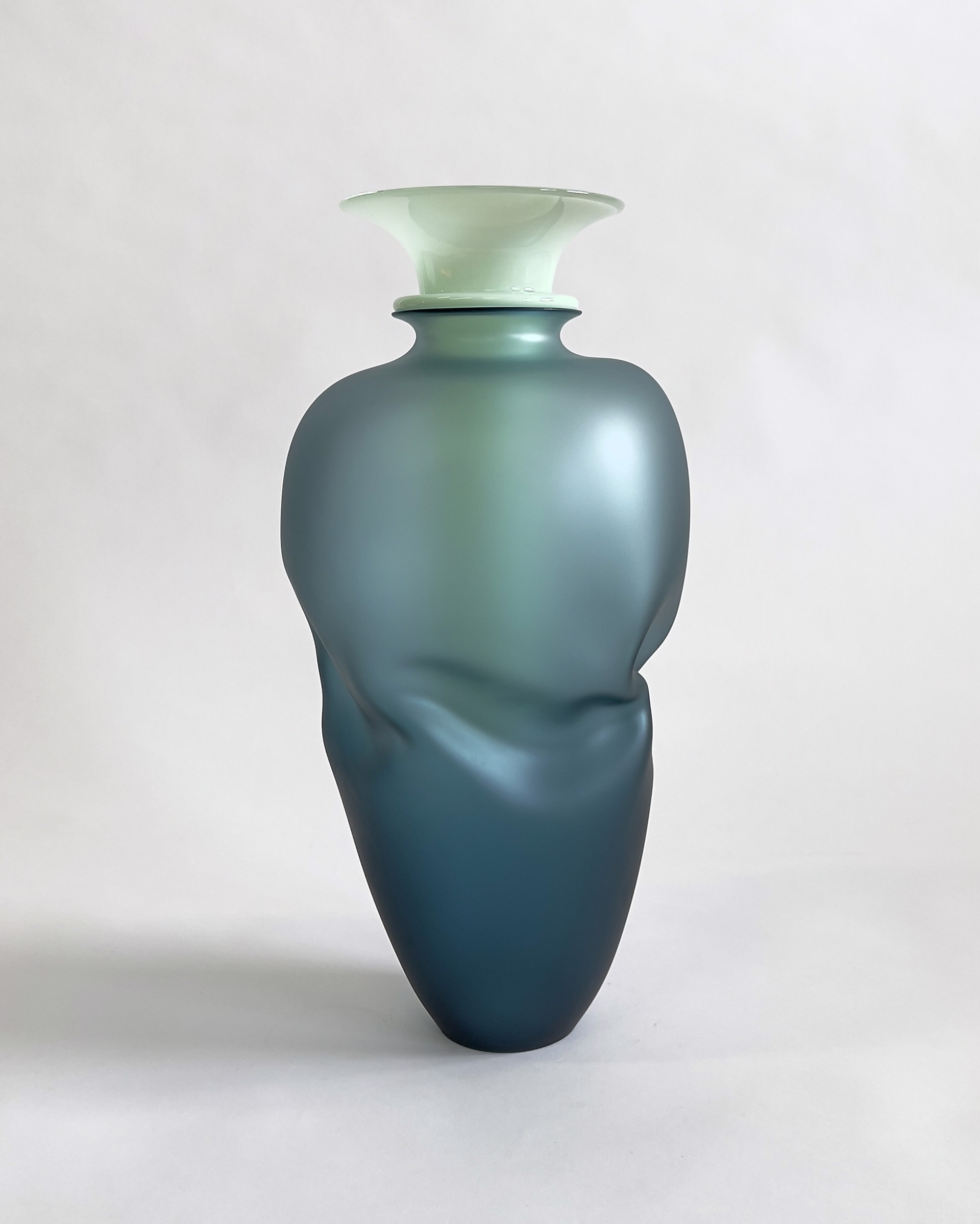 Sea Green Veil Vase (Mint Flute) by The Goodman Studio