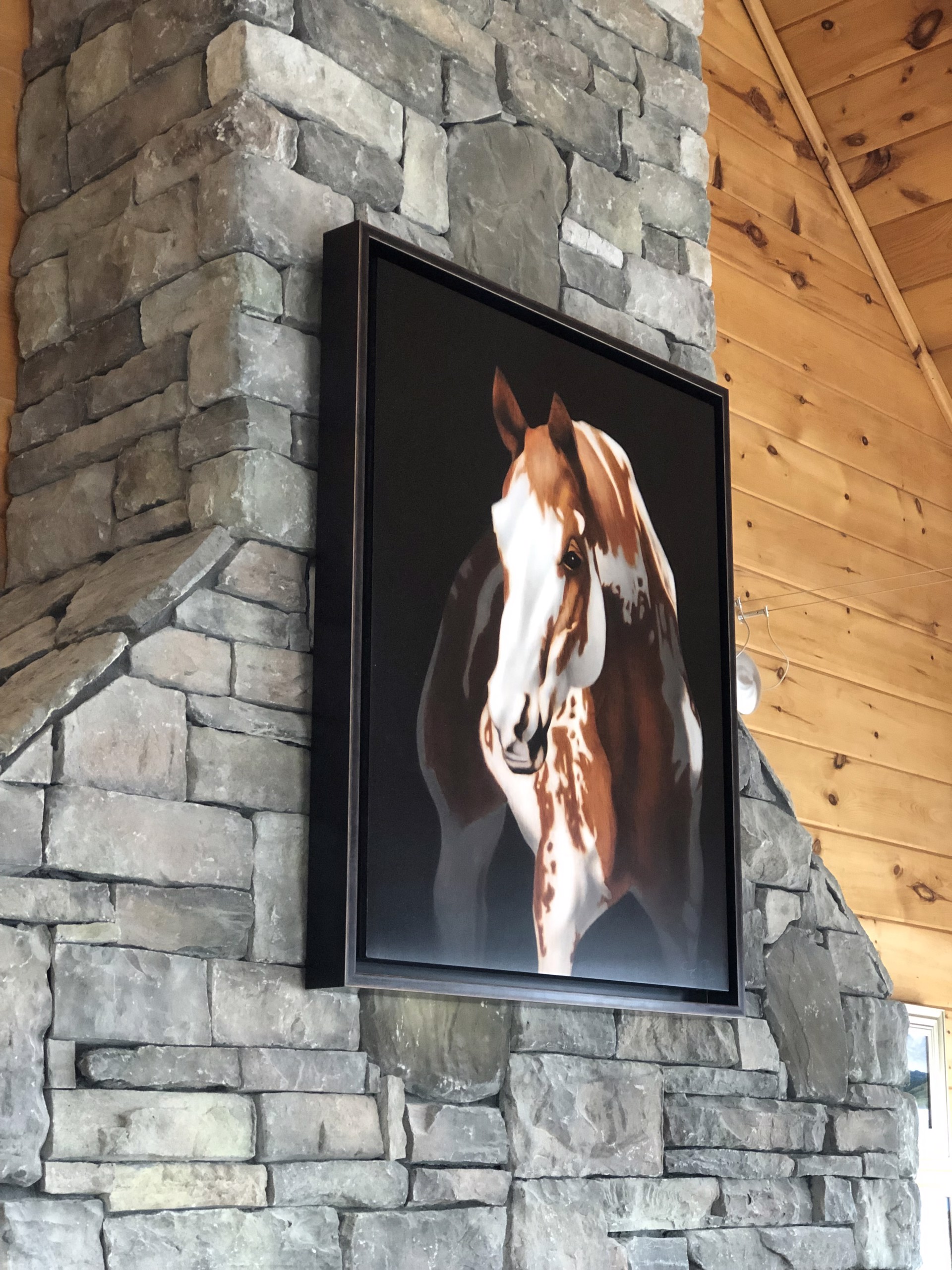 Hand Embellished Painted Horse Wood Print by George Charriez