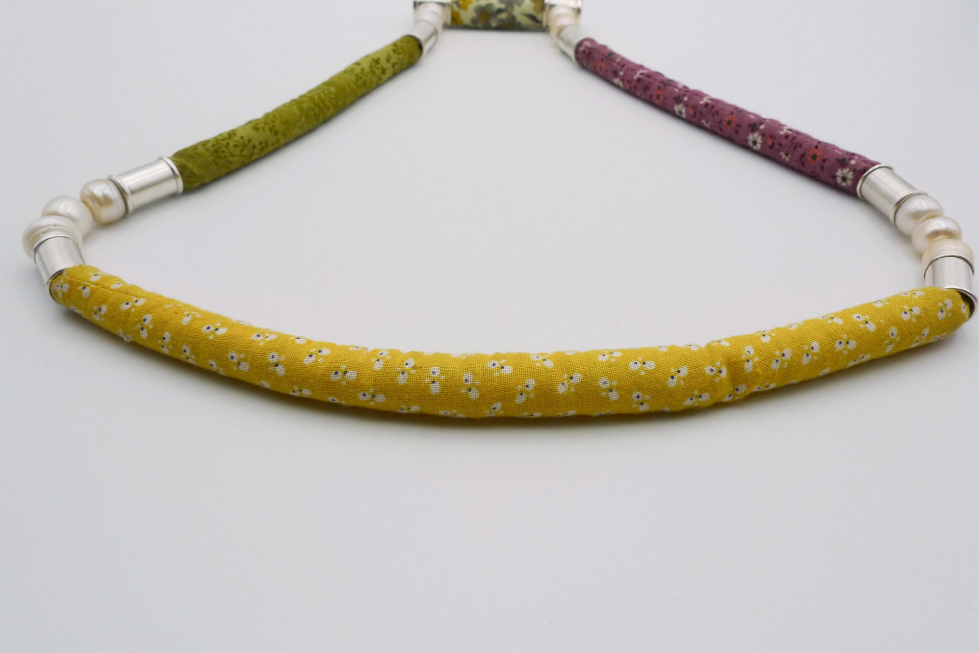 Tubes and Pearls Necklace by Alison L. Bailey