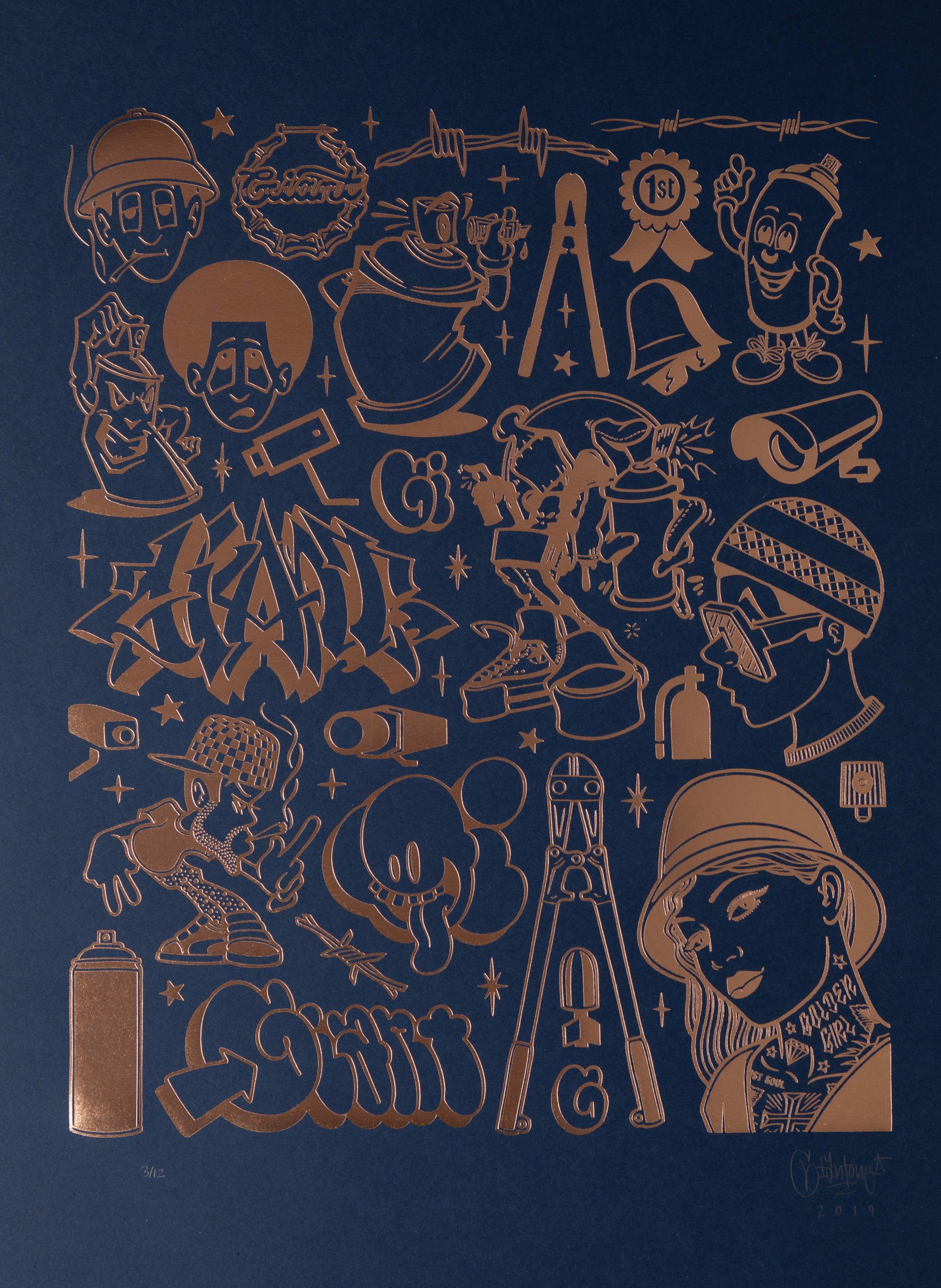 Modern Heiroglyphics - Graffiti: Copper Edition by Mike Giant