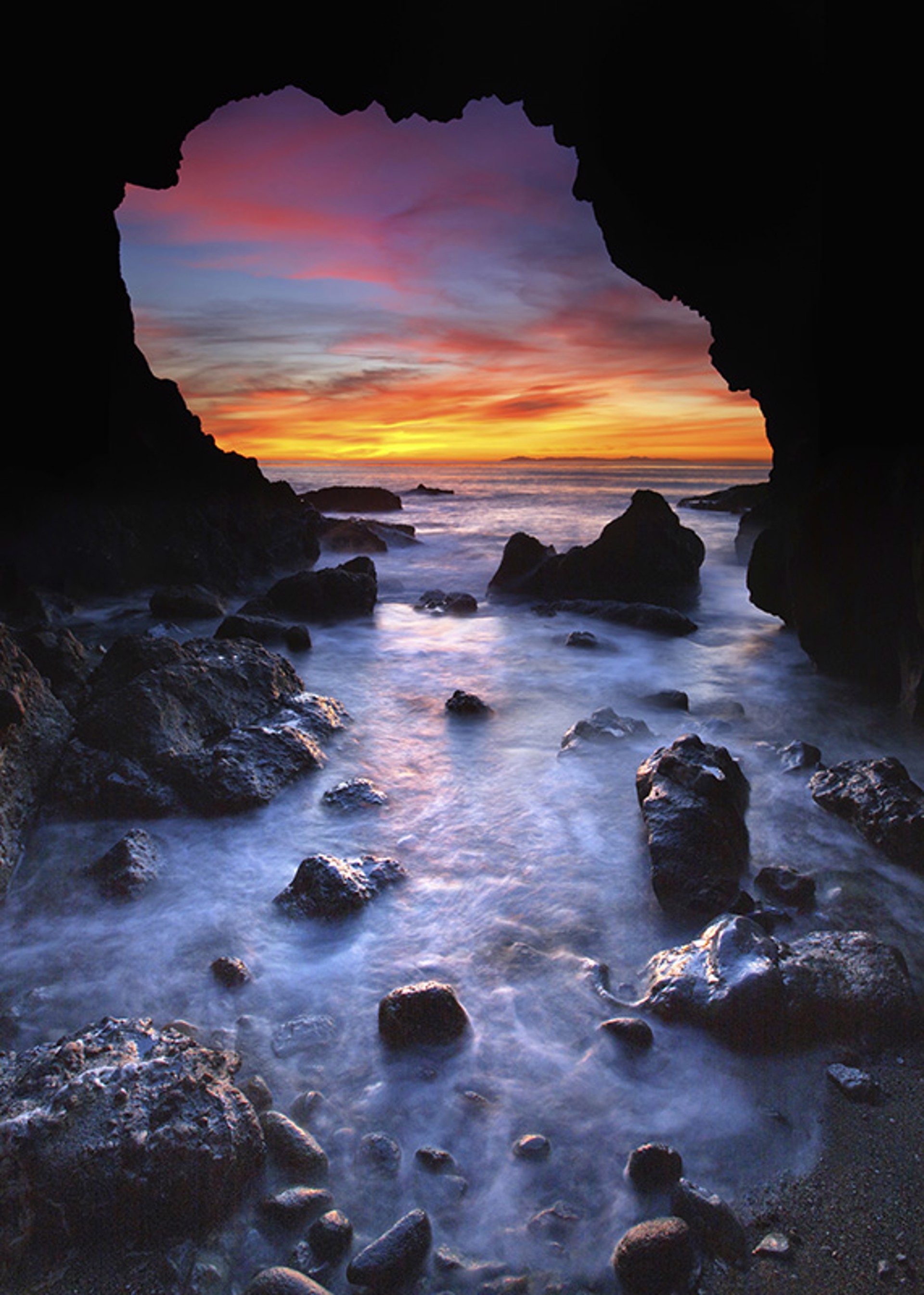 Sea Cave Sunset by Bryan Pezman