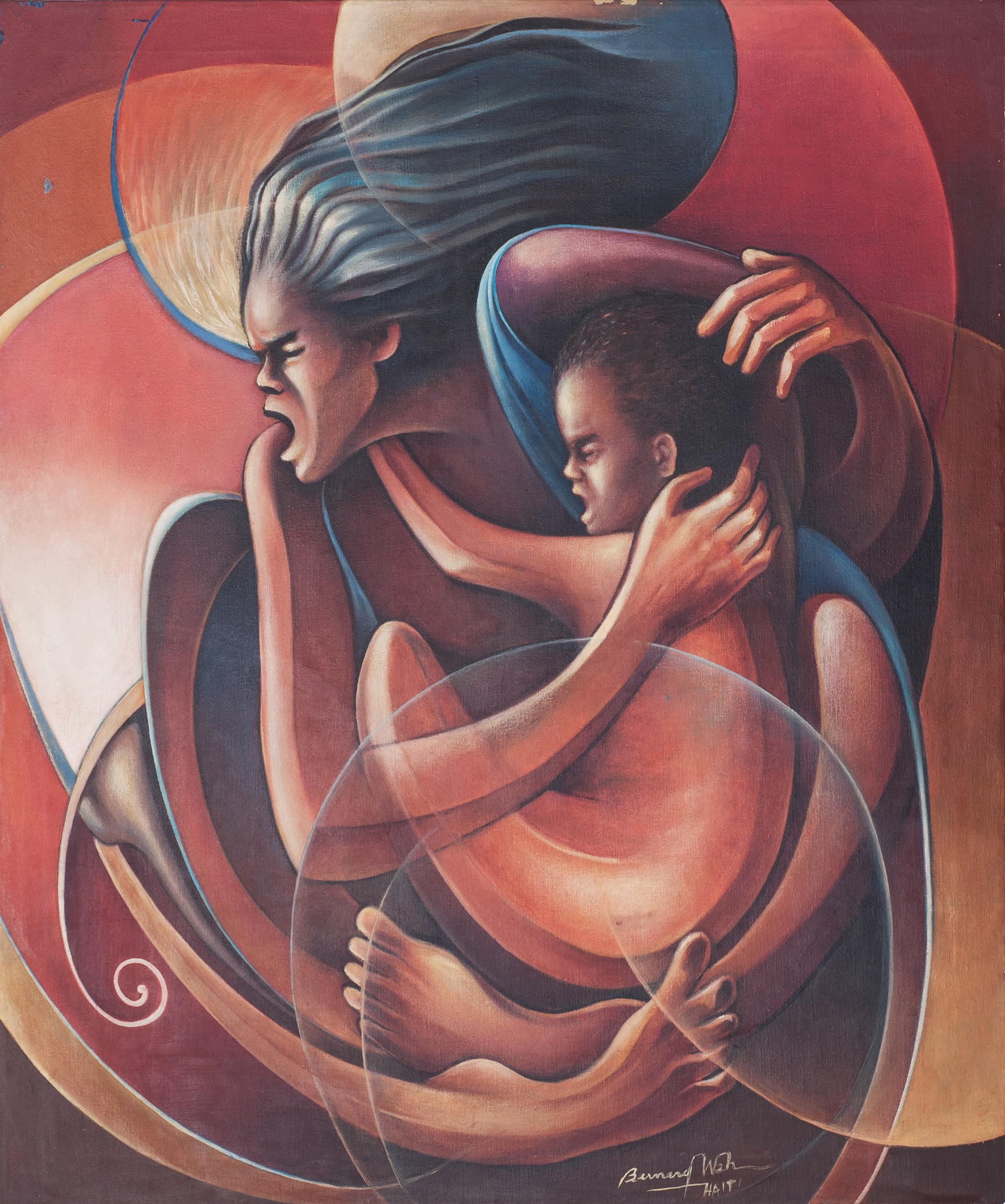 Mother's Protection #3-3-96GSN by Bernard Wah (Haitian, 1939-1981)