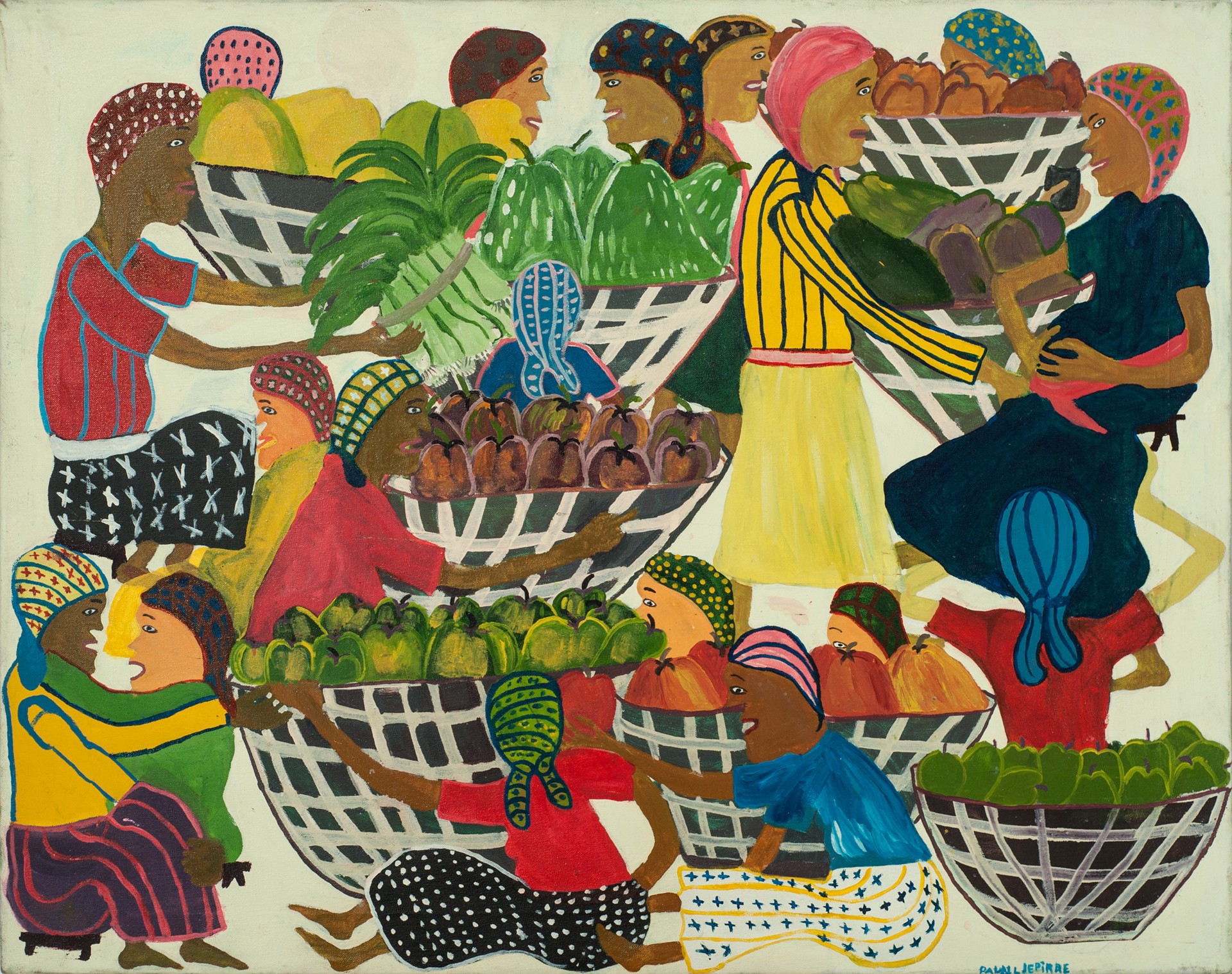 Market Scene #116-3-96GSN by Paul Jn-Pierre (Haitian, b. 1946)