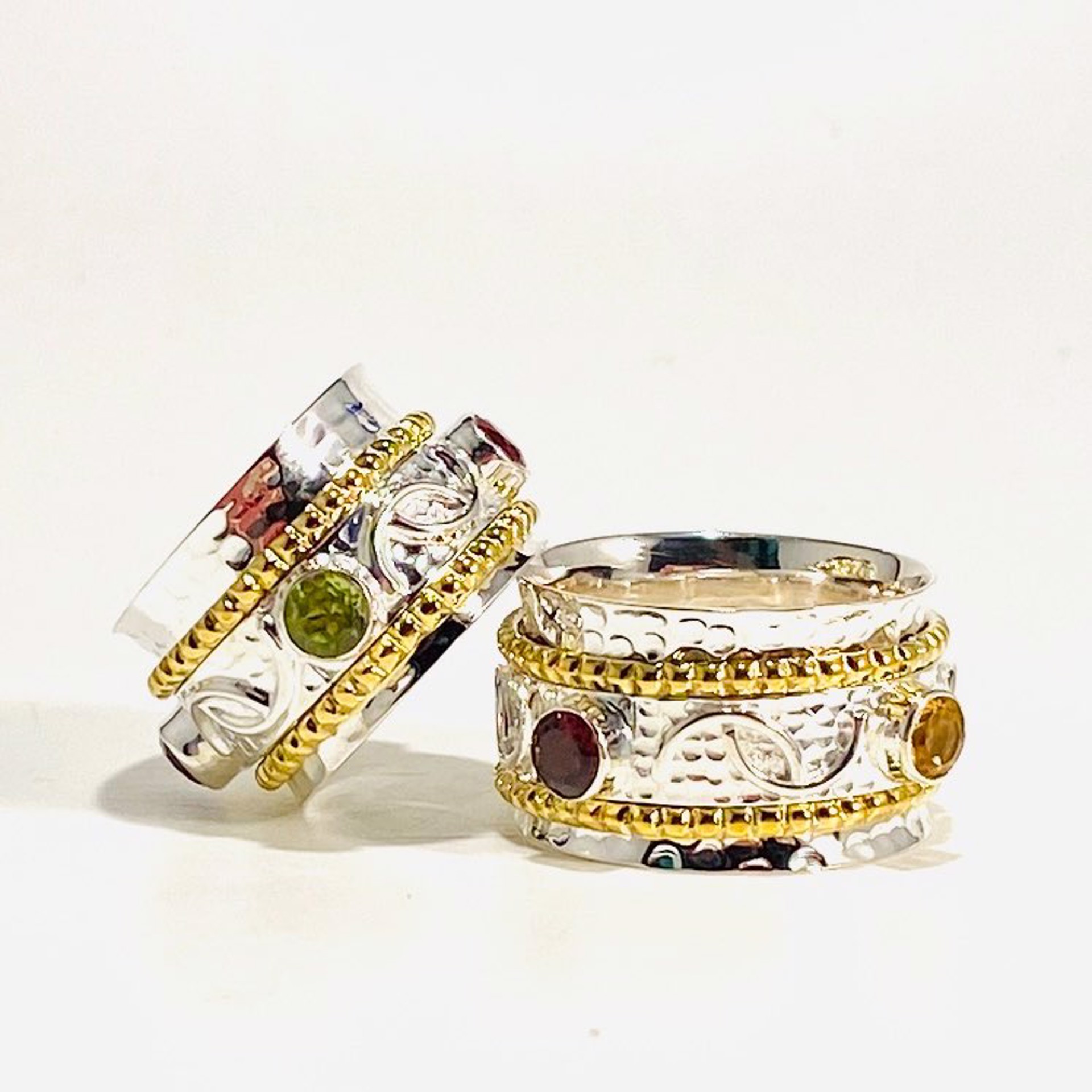 MON DR 772 Multi Gemstone Band Spin Ring LIMITED SIZES by Monica Mehta