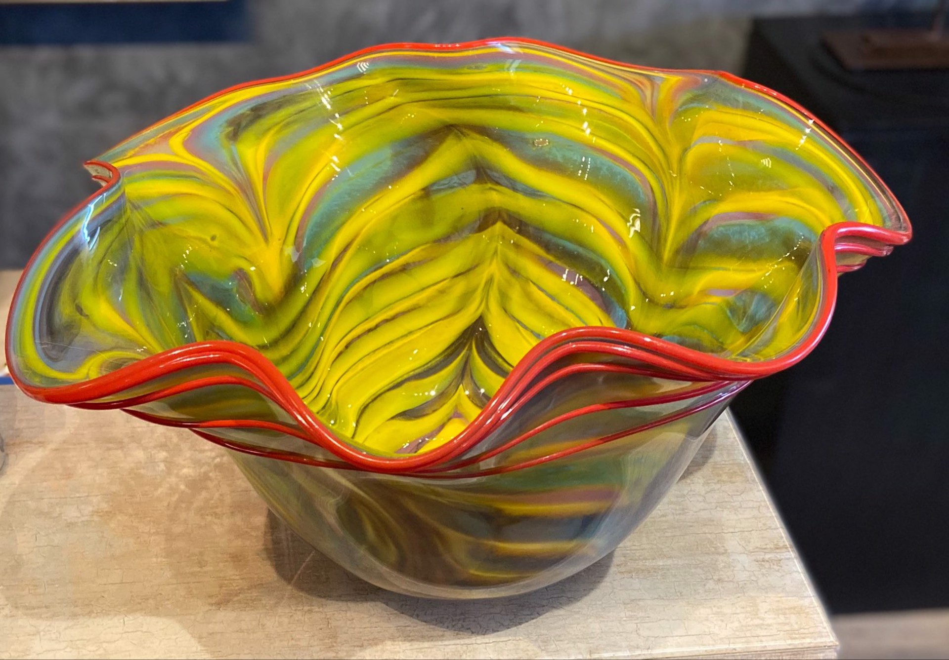 Colored Glass Bowl by John Glass
