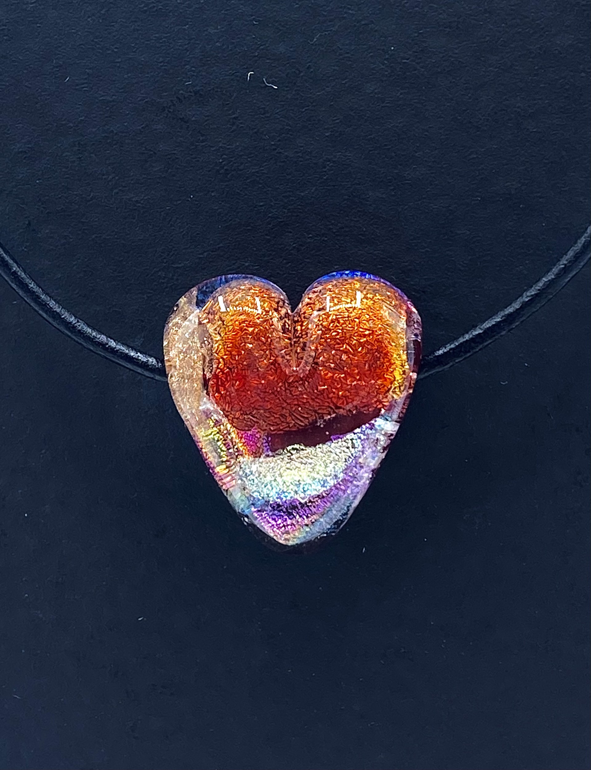 Dichroic Heart Necklace by Emelie Hebert