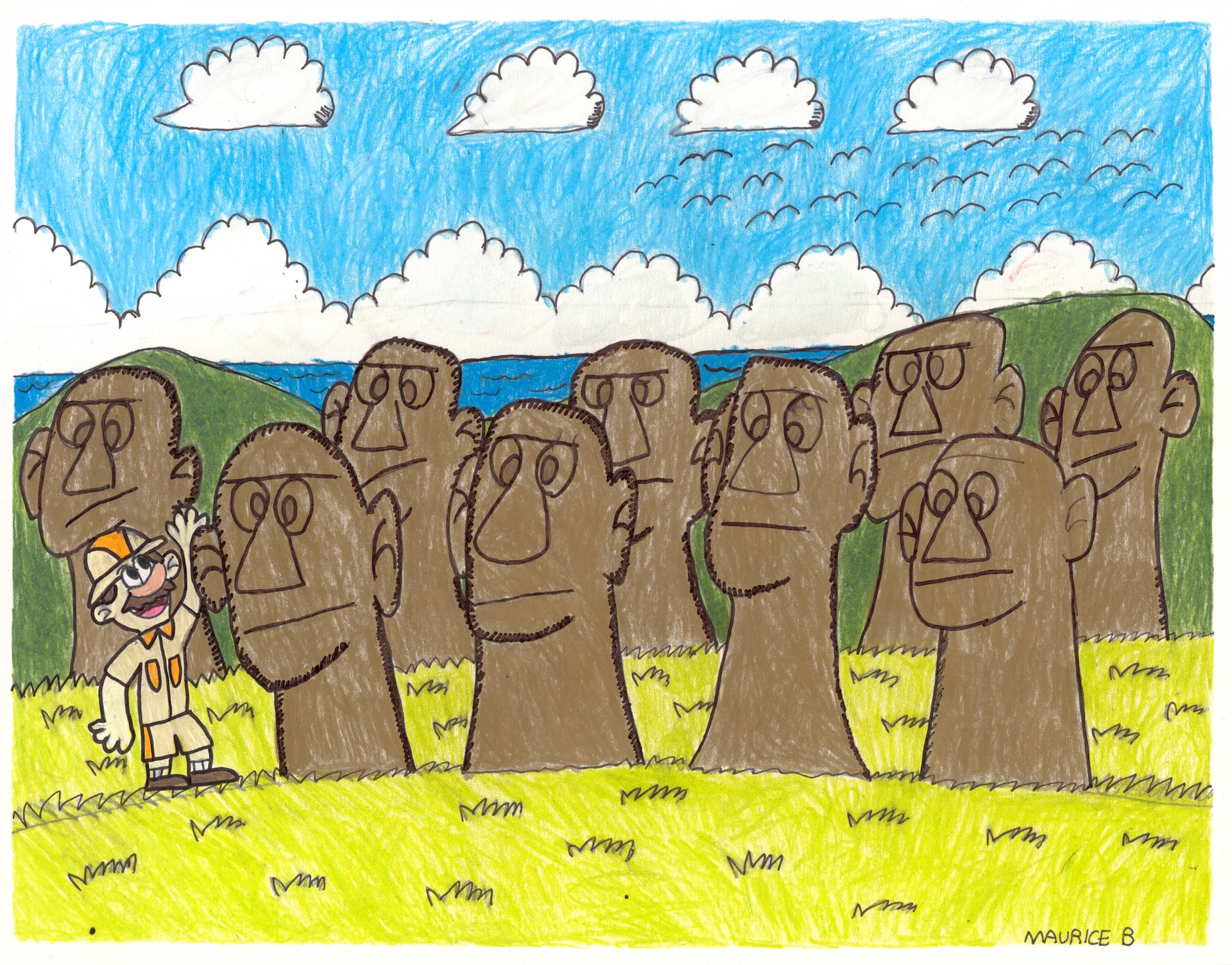 Easter Island Meets the Man by Maurice Barnes
