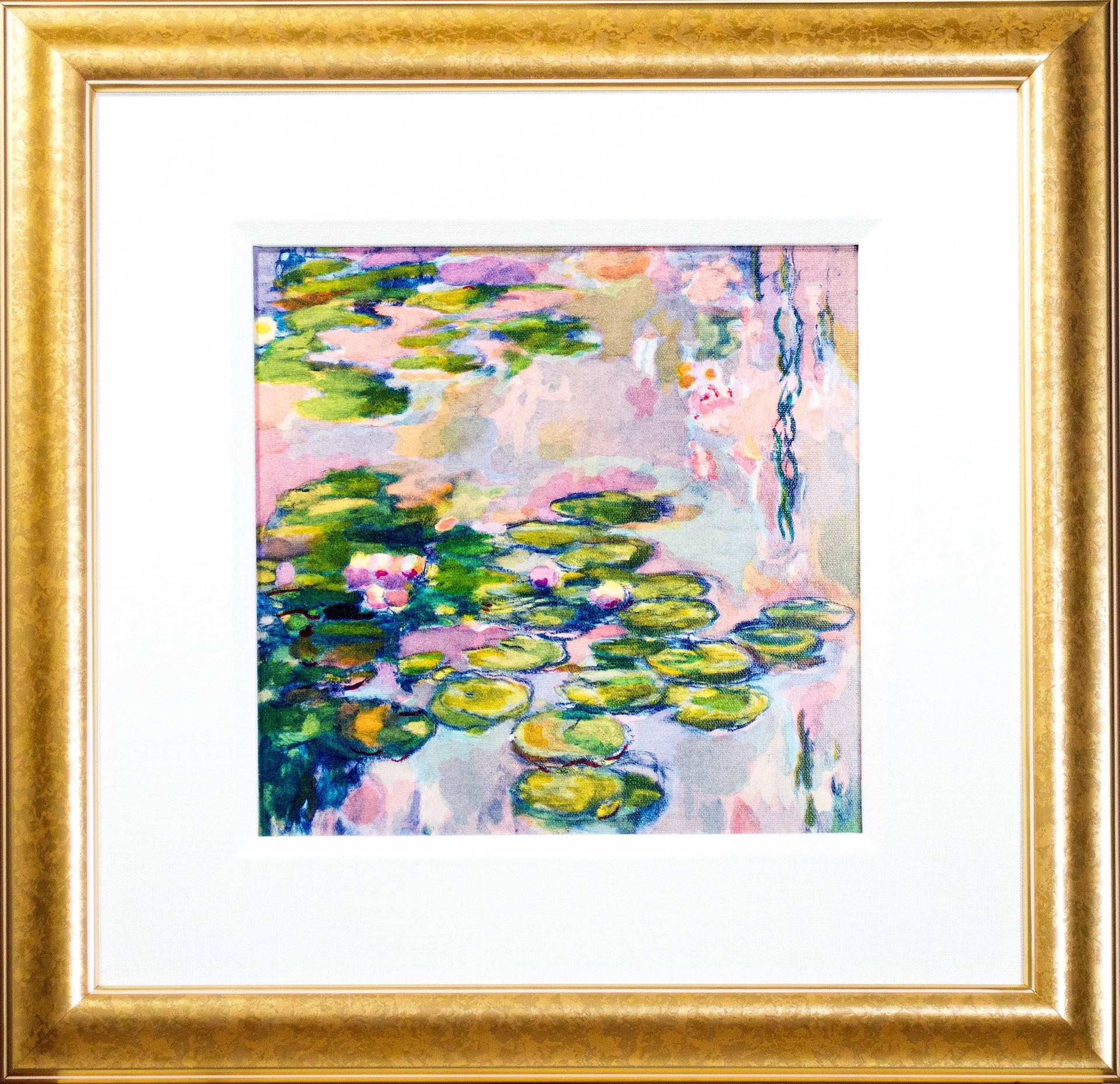 Giverny Water Lilies: Pink by Claude Monet (after)